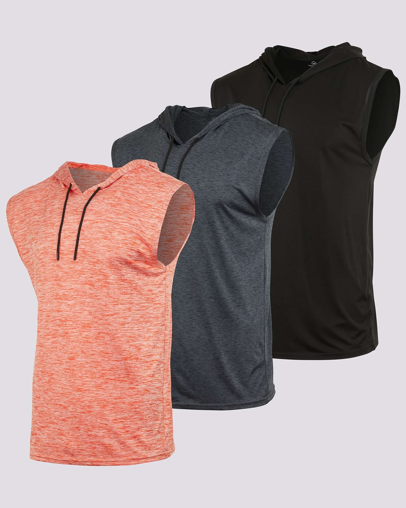 3 Pack: Men’s Dry-Fit Active Tank Top Hoodie
