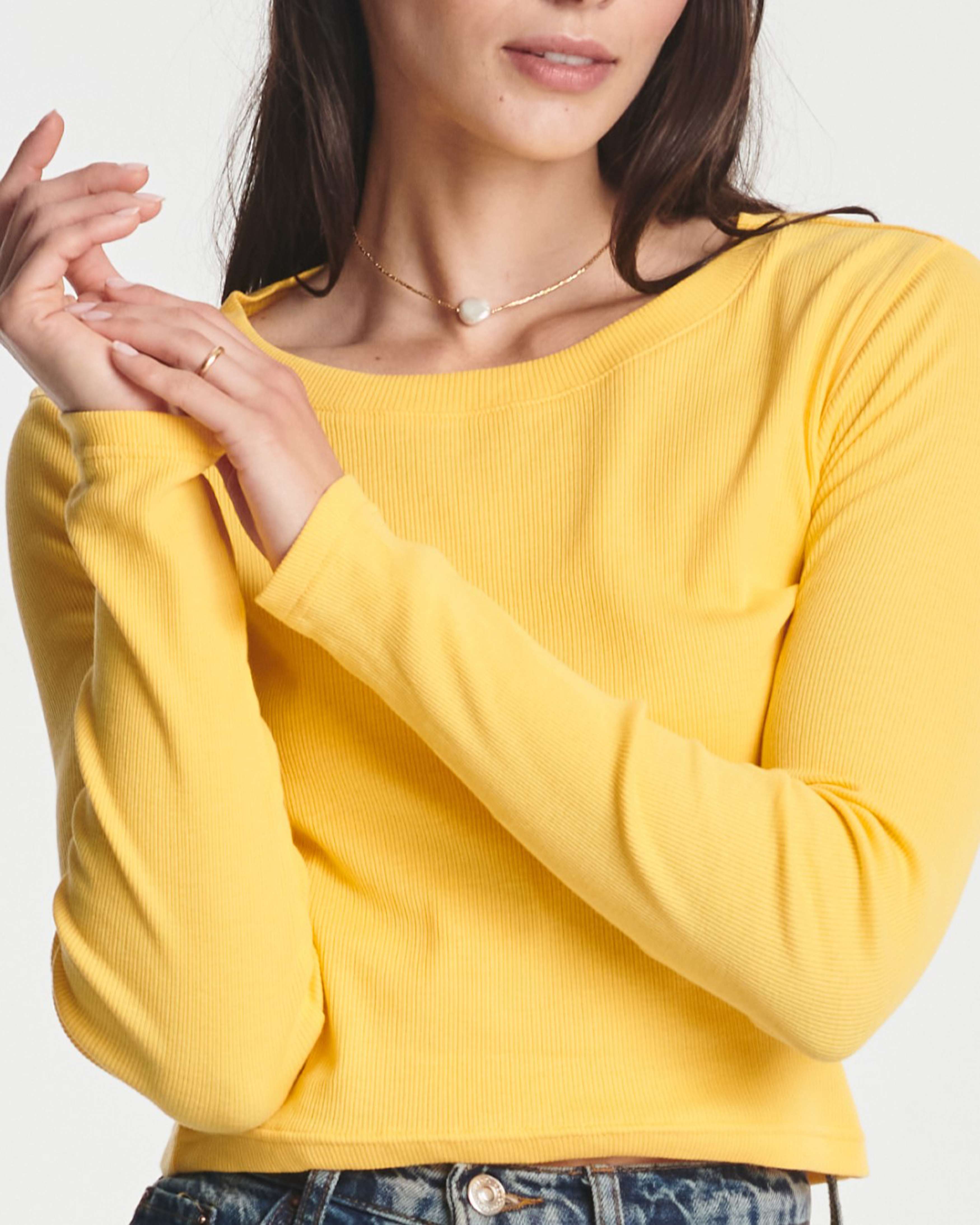 4 Pack: Women's Long Sleeve Ribbed Knit Crop Top (Available in Plus Size)