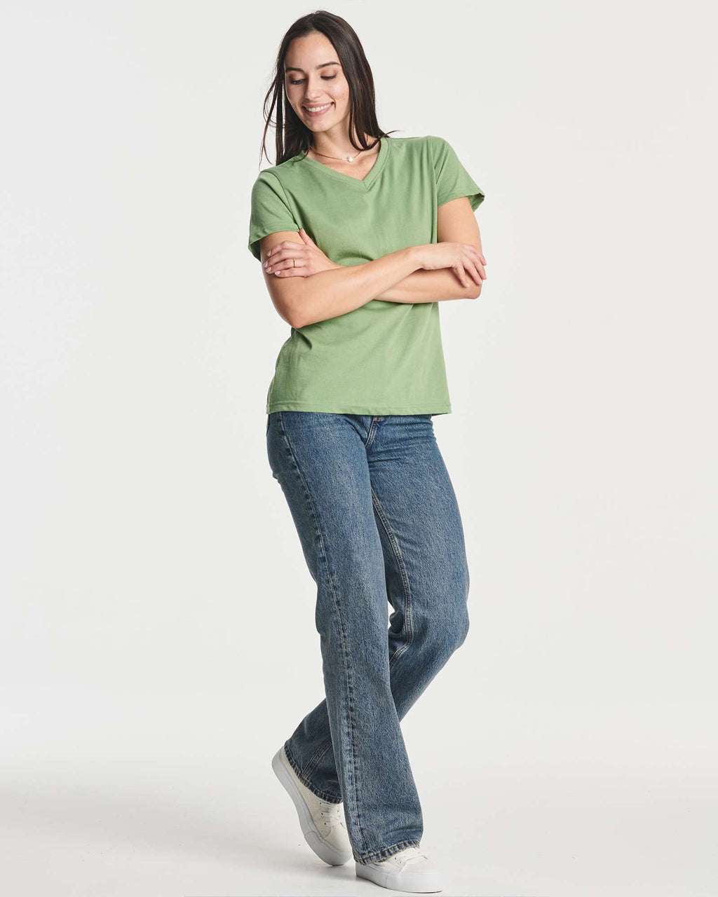 4 Pack: Women's Short-Sleeve V-Neck T-Shirt (Available in Plus Size)