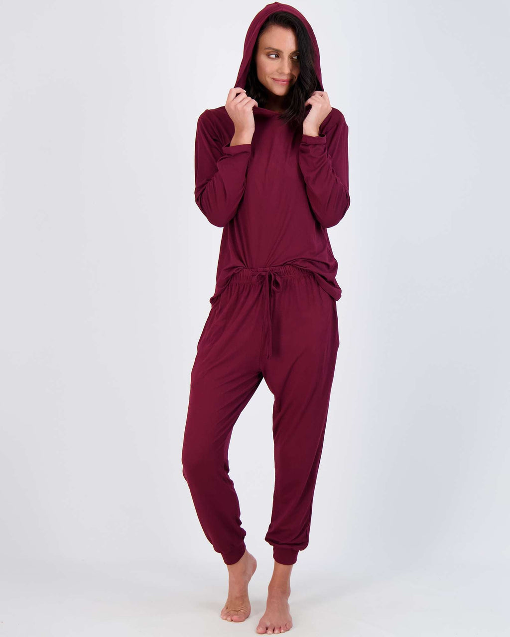4 Piece: Womens Long Sleeve Henley & Jogger Lounge Pajama Set