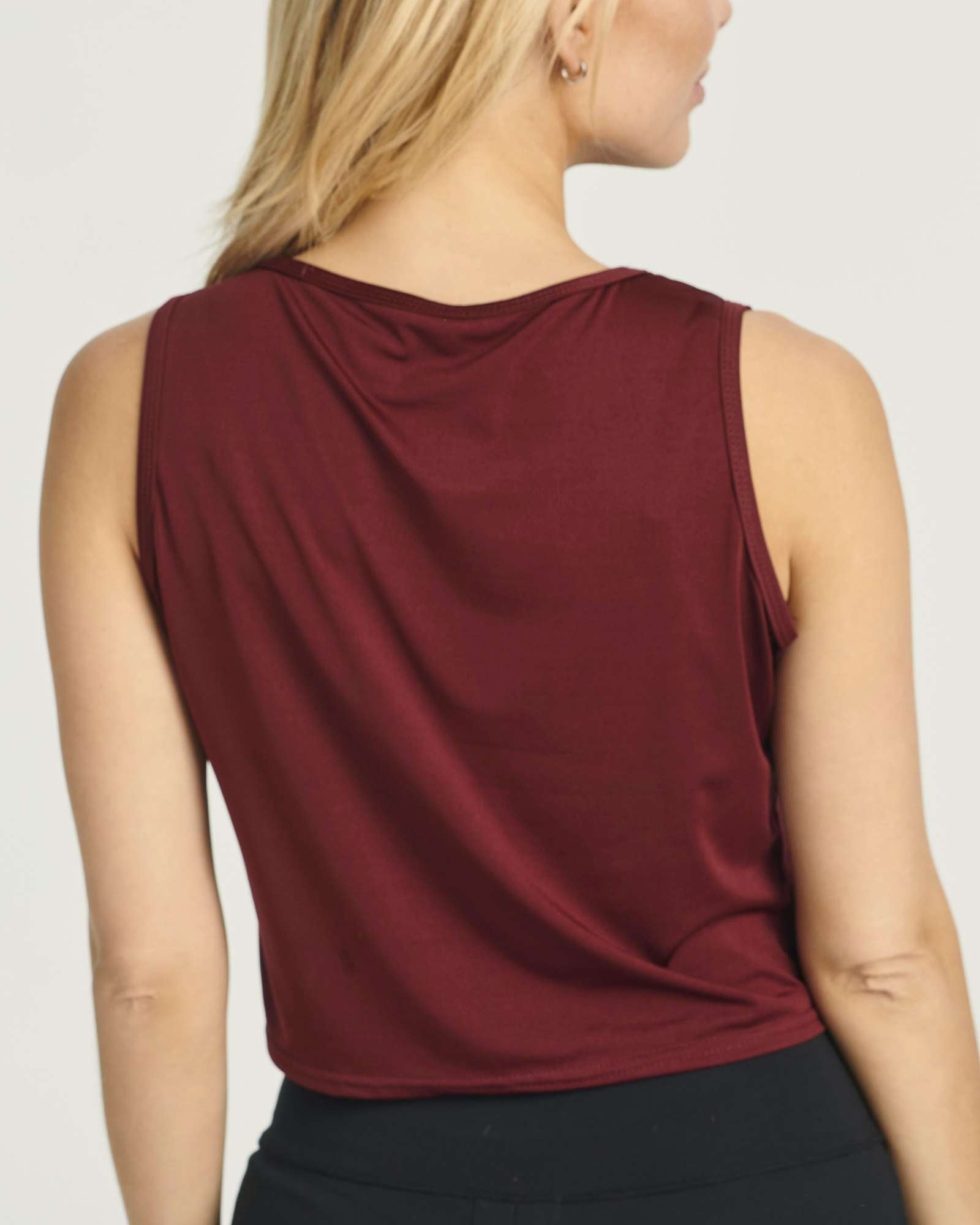 5 Pack: Women's Dry-Fit Twist Front Sleeveless Crop Top