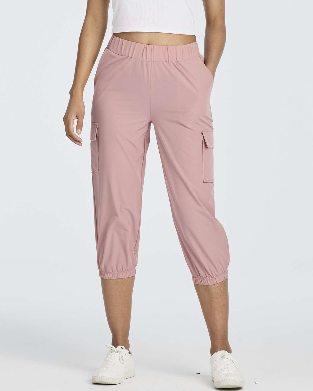 3 Pack: Women's Woven Cargo Capri Jogger Pants