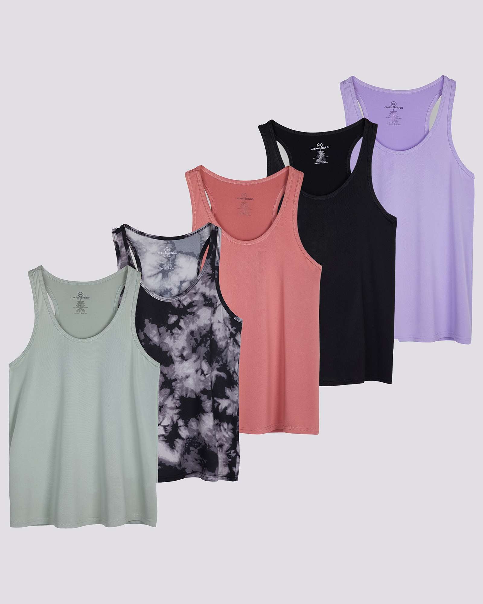 5 Pack: Womens Dry-Fit Racerback Tank Top