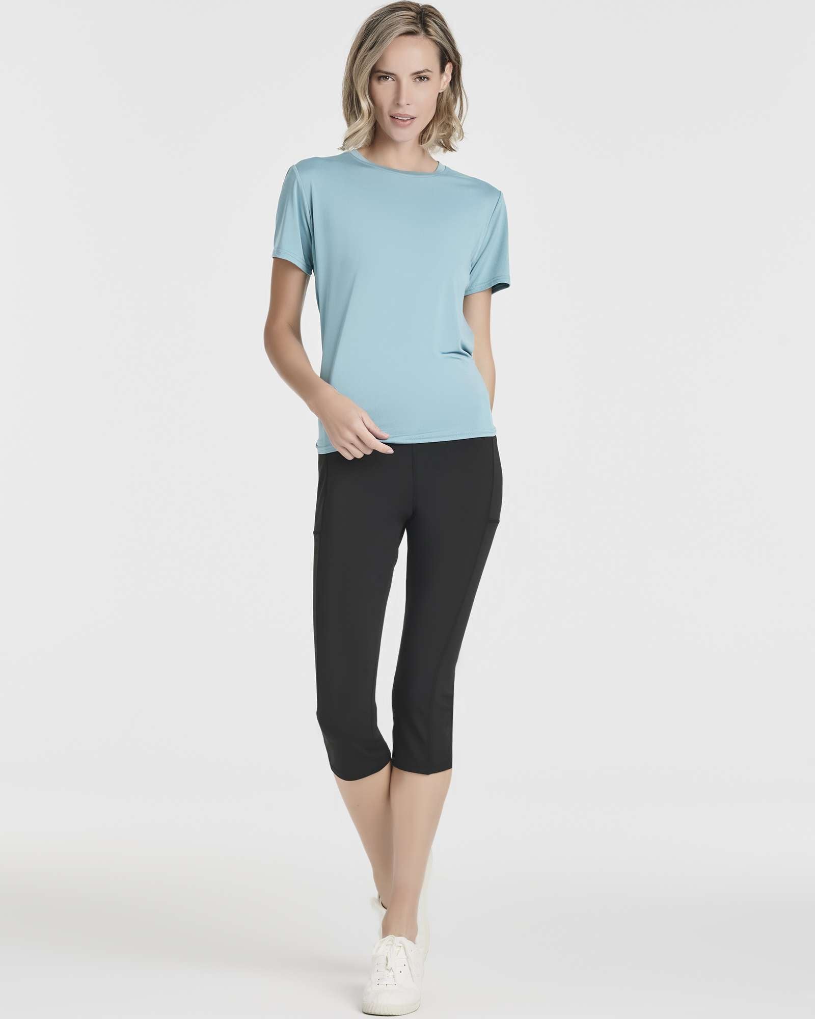 5 Pack: Women's Short Sleeve Open Back Tie Back Dry-Fit T-Shirt