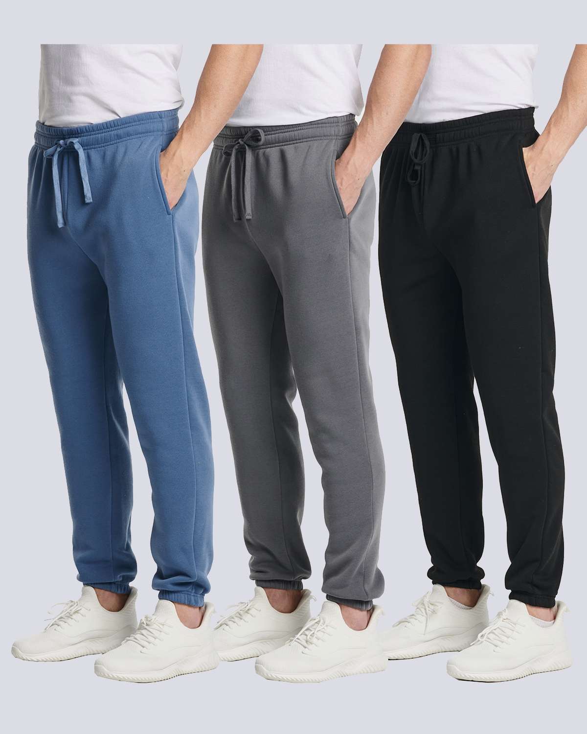 3 Pack: Men's Fleece Jogger Sweatpants (Available in Big & Tall)