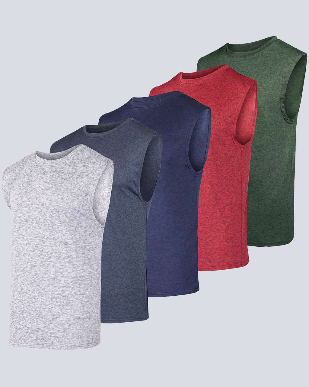 5 Pack: Mens Dry-Fit Active Tech Tank Top