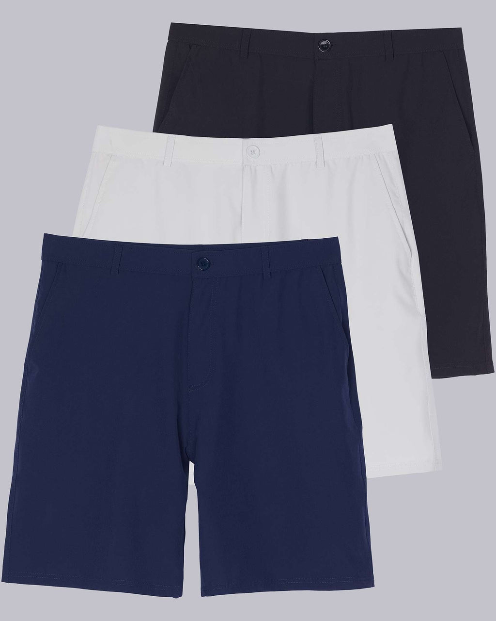 3 Pack: Men's 9" Golf Shorts