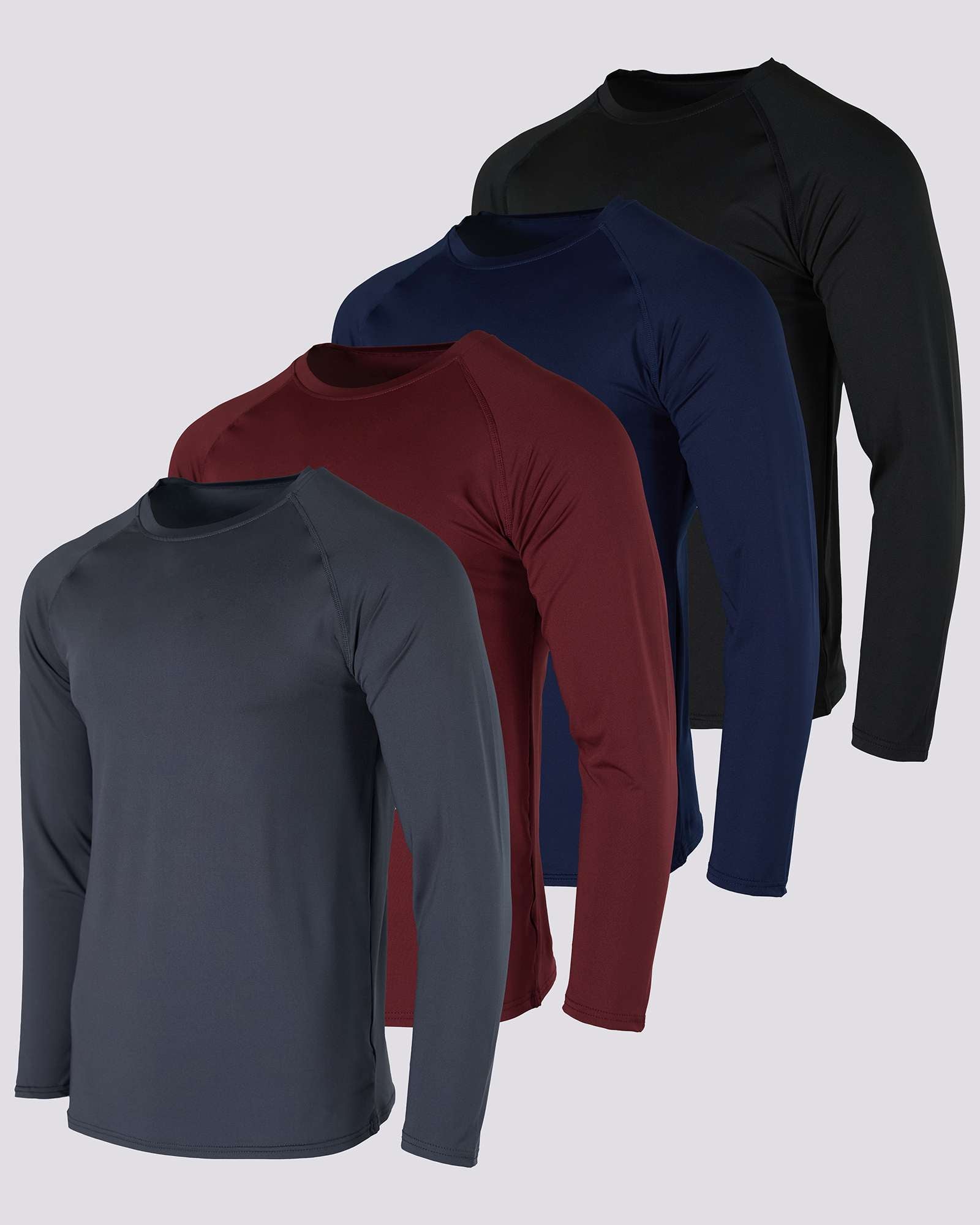4 Pack: Mens Compression Long Sleeve Shirt
