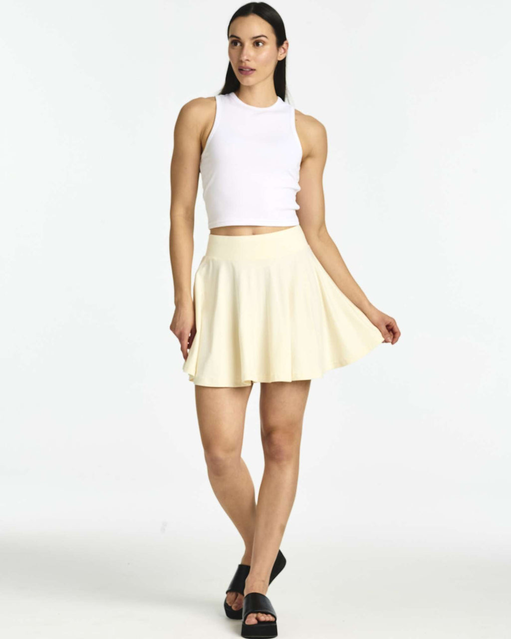 4 Pack: Women's Soft Casual Pleated Mini Skirt