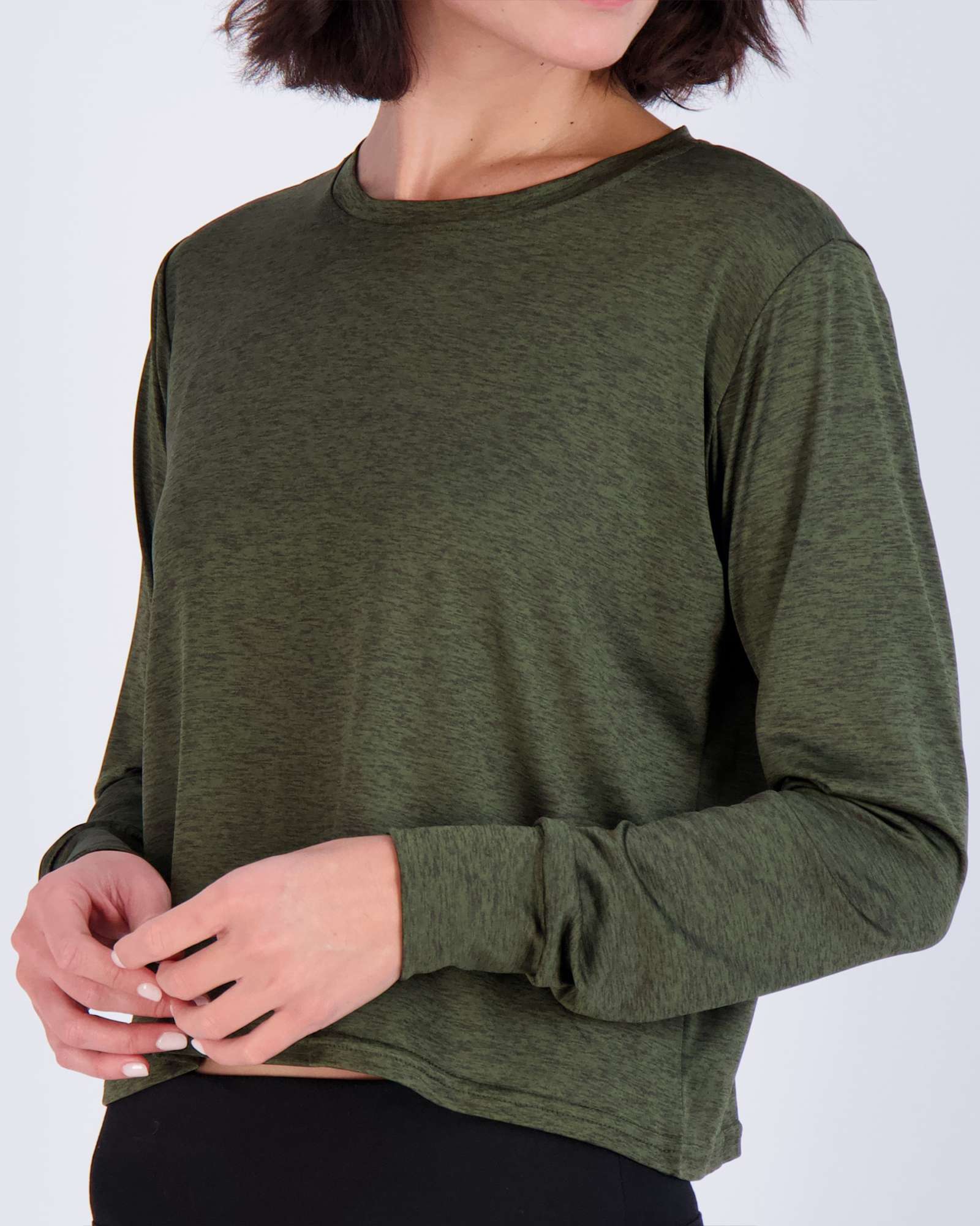 5 Pack: Womens Dry Fit Crop Top Long Sleeve