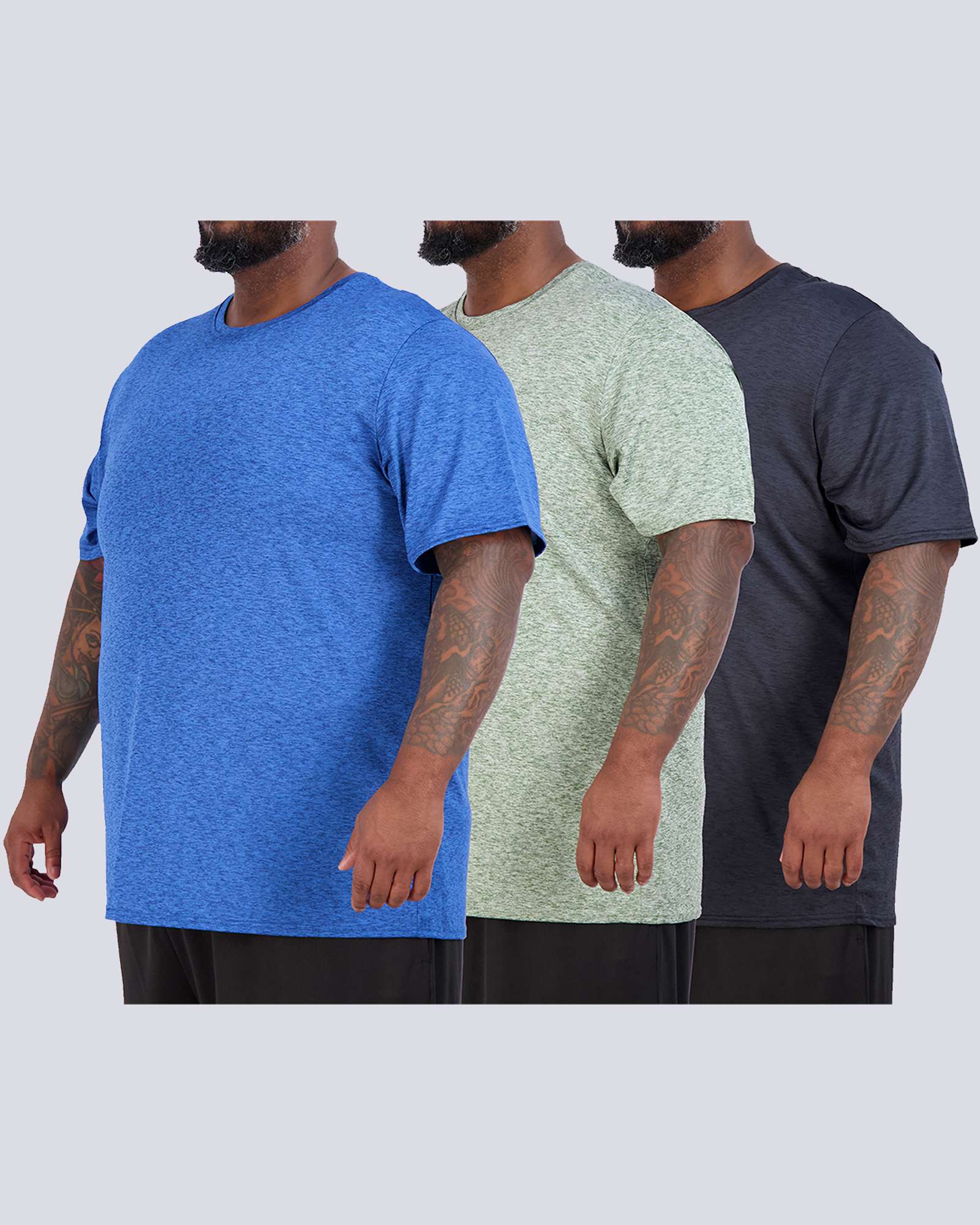 3 Pack: Men’s Big & Tall Dry-Fit Short-Sleeve Crew Neck T-Shirt