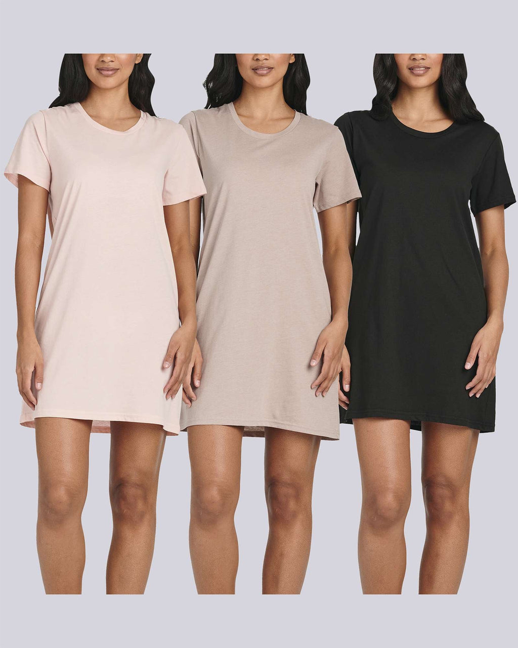 3 Pack: Women's Cotton Short Sleeve Nightgowns