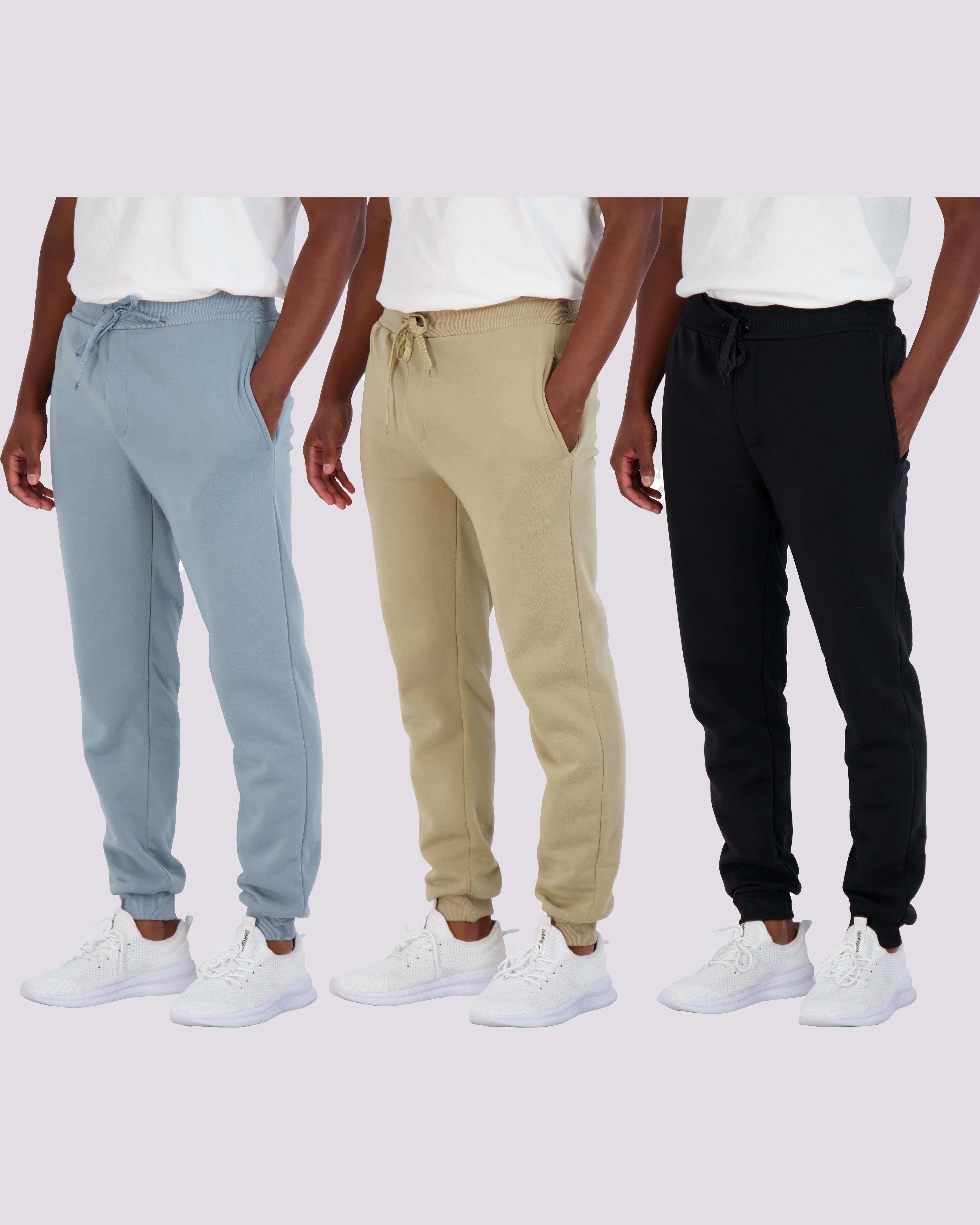 3 Pack: Mens Fleece Jogger Sweatpants