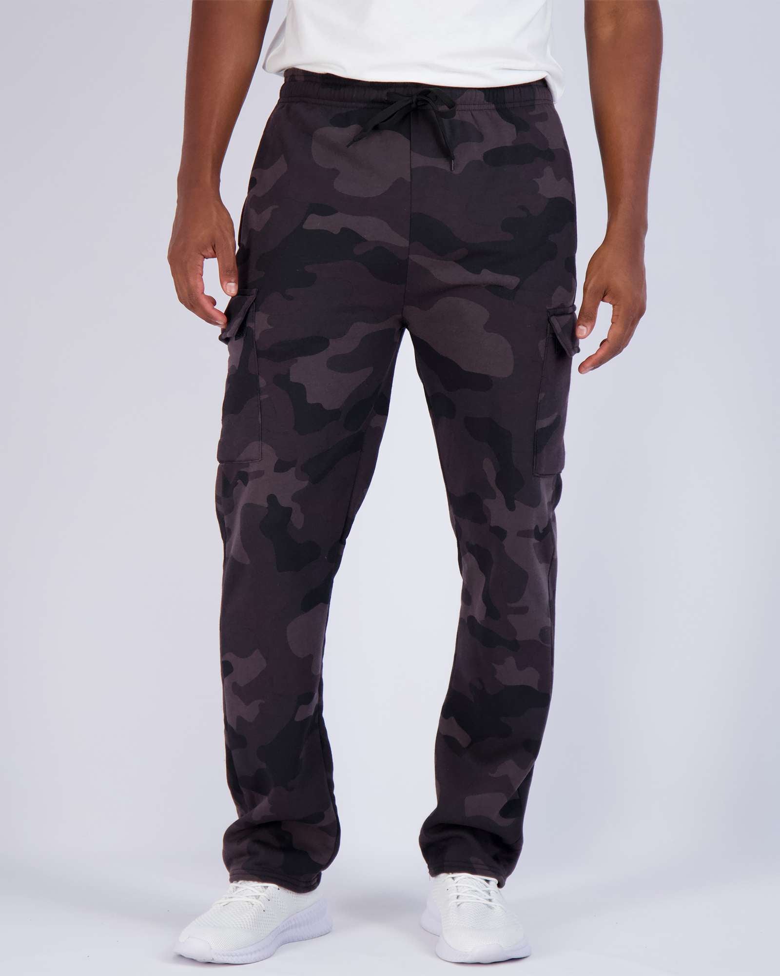 3 Pack: Mens Fleece Cargo Open Bottom Sweatpants