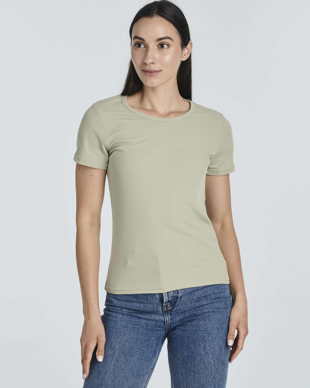 4 Pack: Women's Ribbed Knit Short Sleeve T-Shirt (Available in Plus)