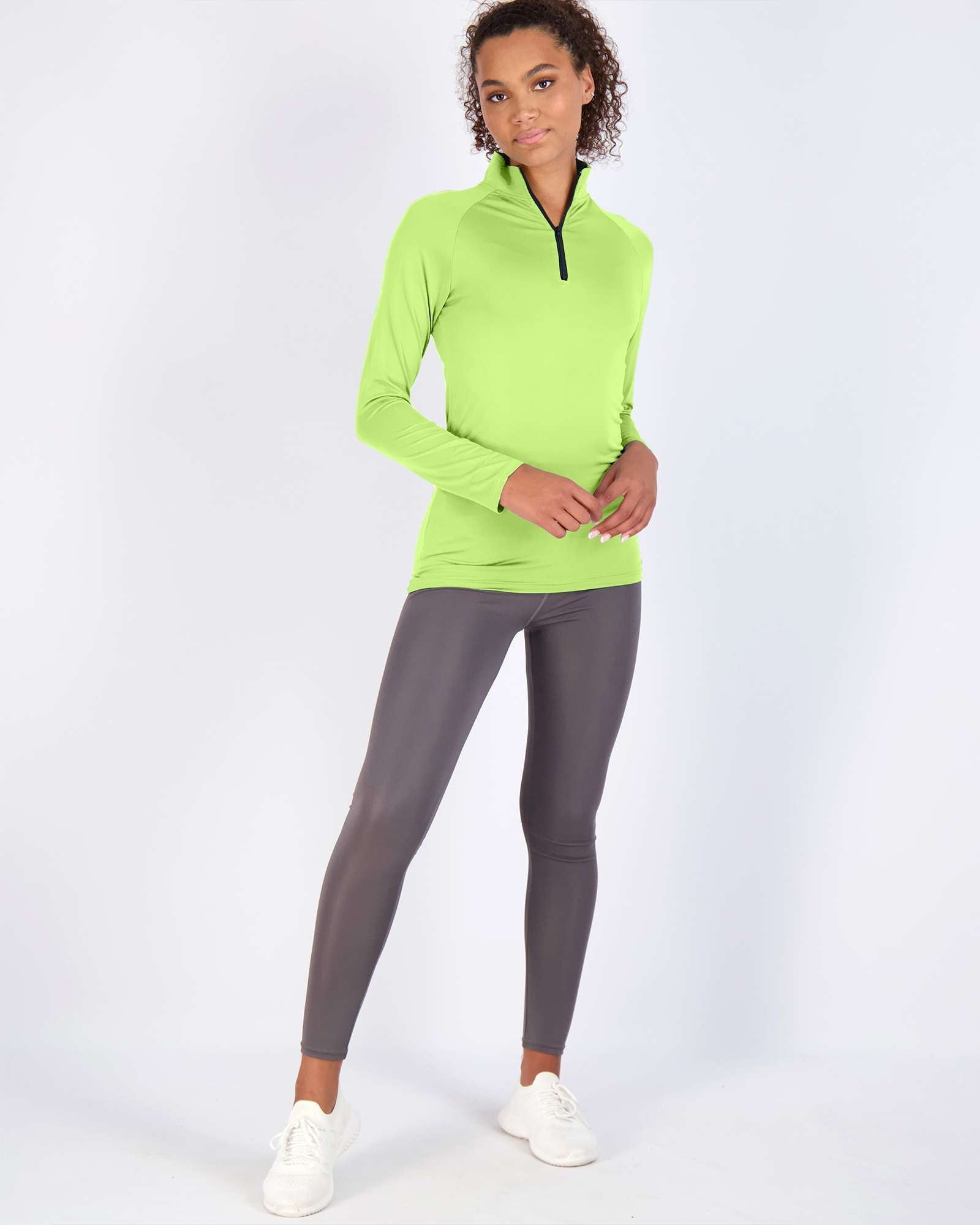 3 Pack: Womens Dry-Fit Active Long Sleeve Quarter Zip