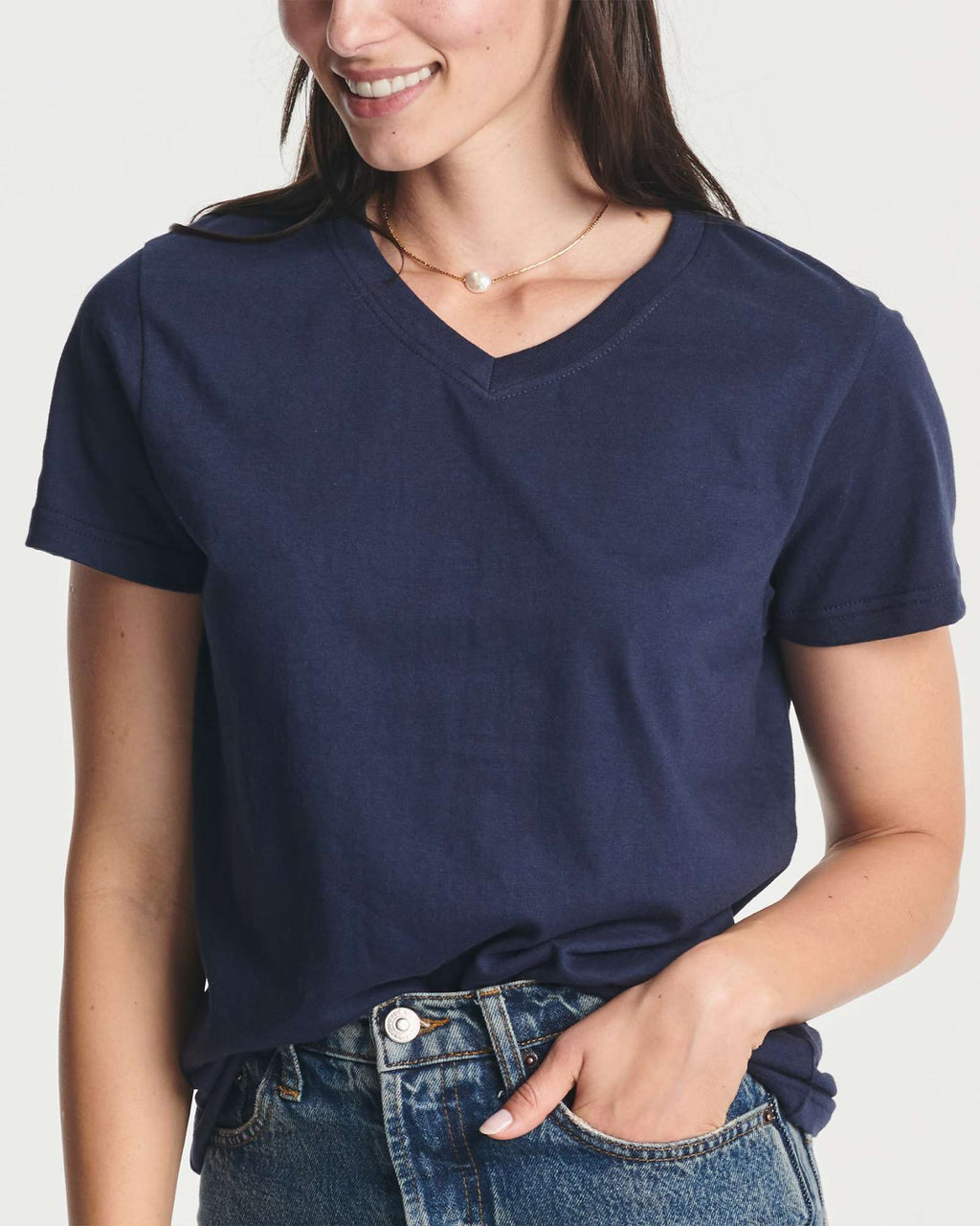 4 Pack: Women's Short-Sleeve V-Neck T-Shirt (Available in Plus Size)