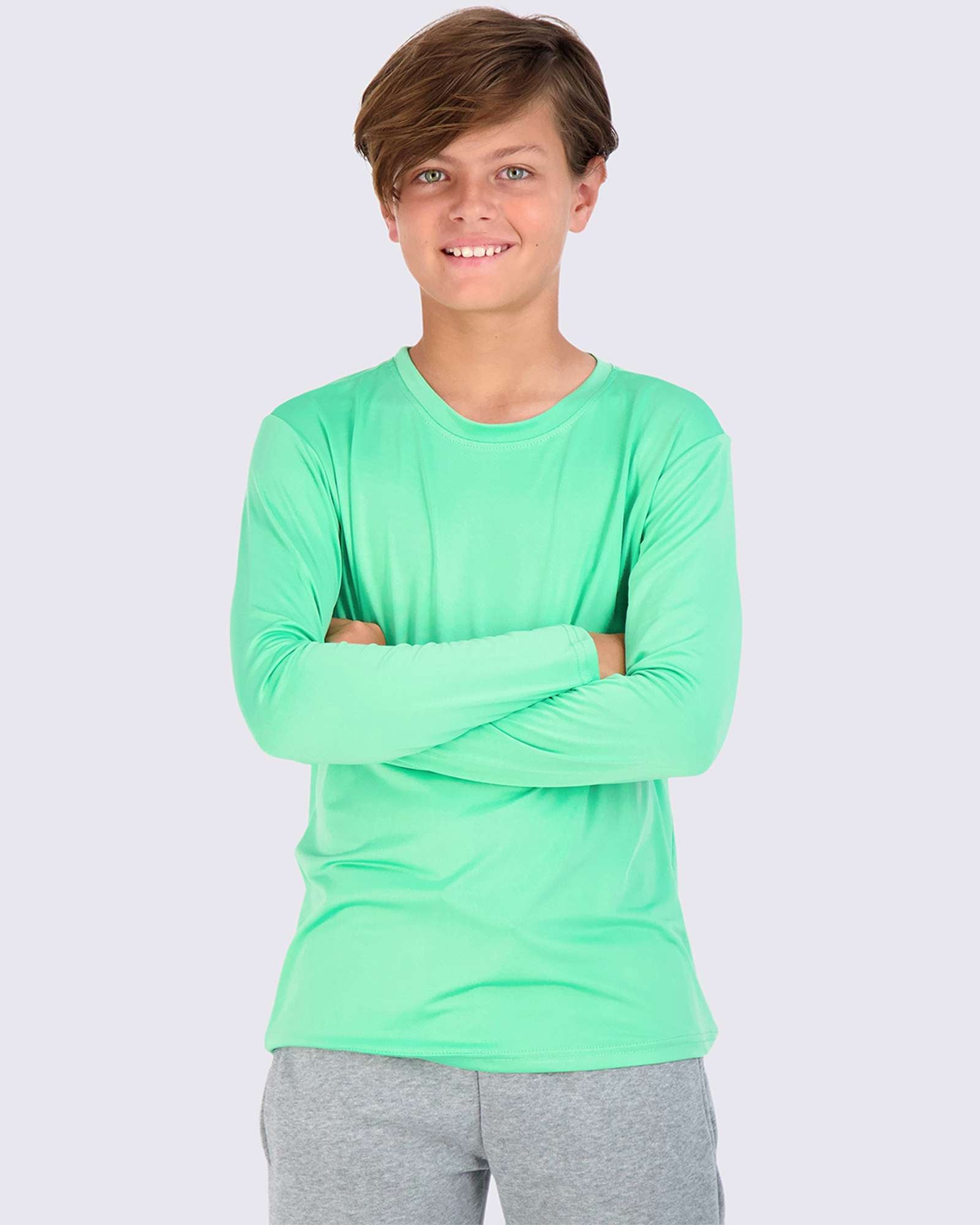 4 Pack: Boys Dry-Fit Active Long-Sleeve T-Shirt