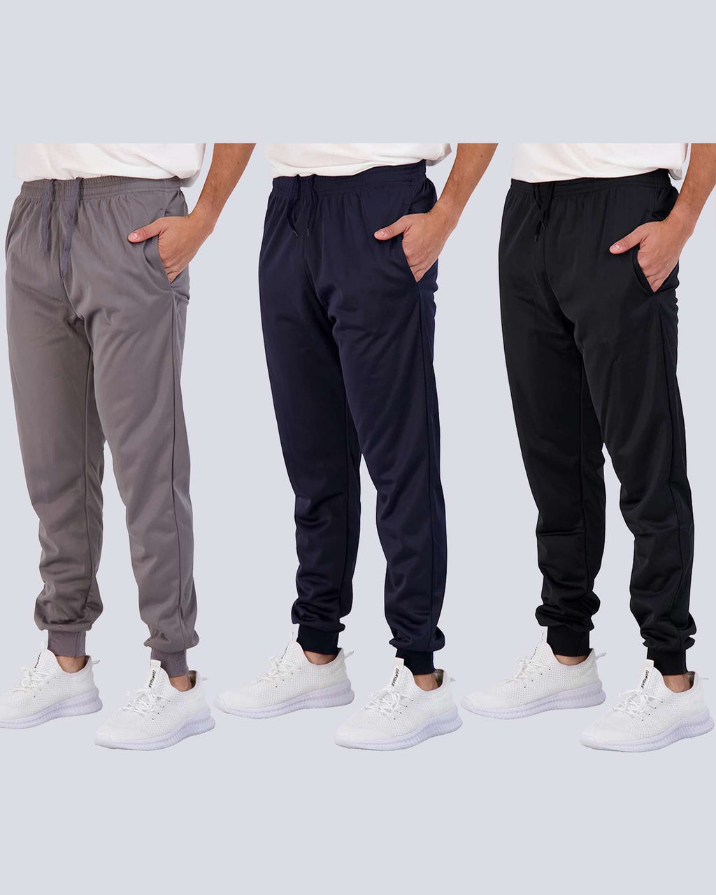 3 Pack: Boys Active Fleece-Lined Tricot Jogger Sweatpants