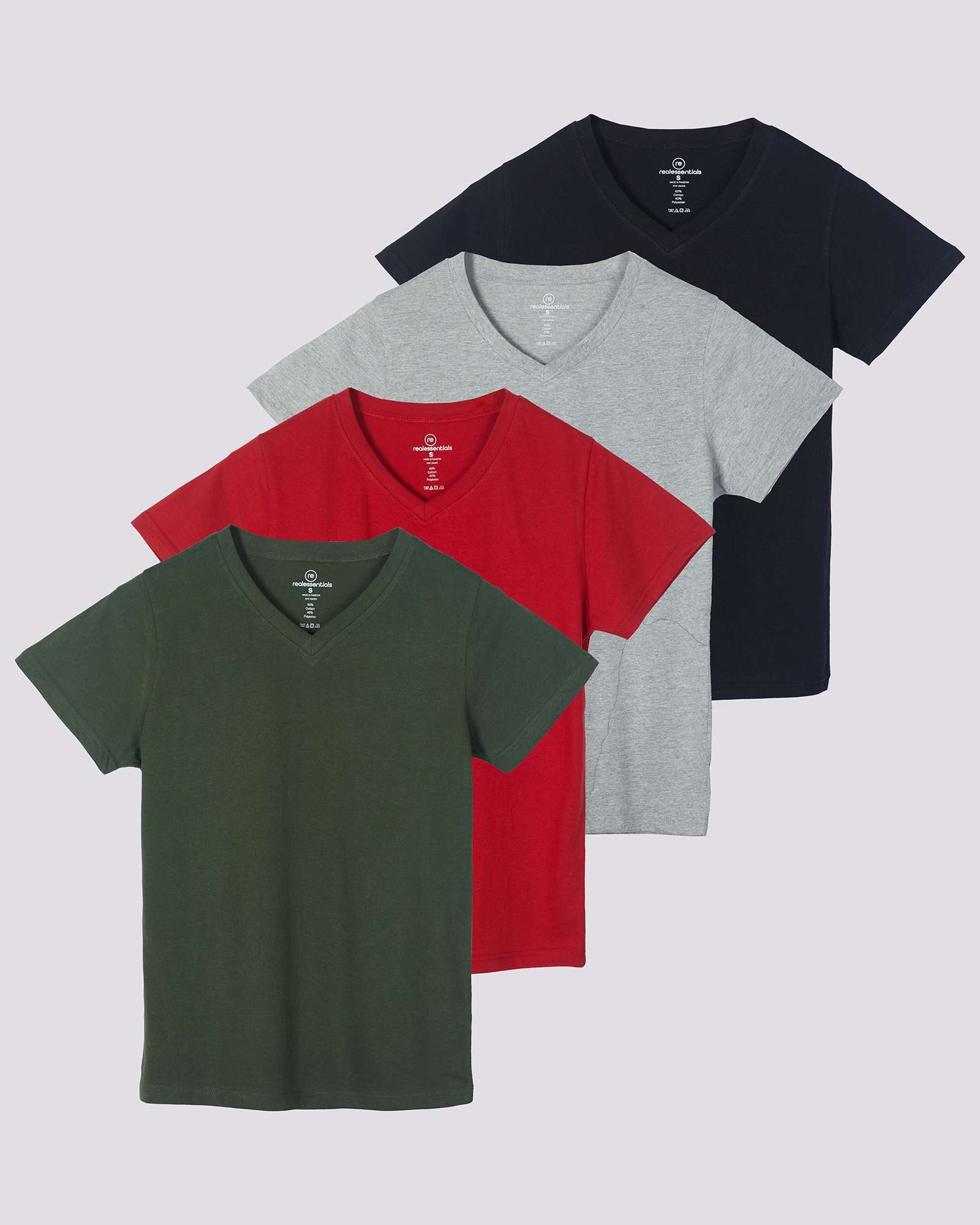 4 Pack: Women's Short-Sleeve V-Neck T-Shirt (Available in Plus Size)