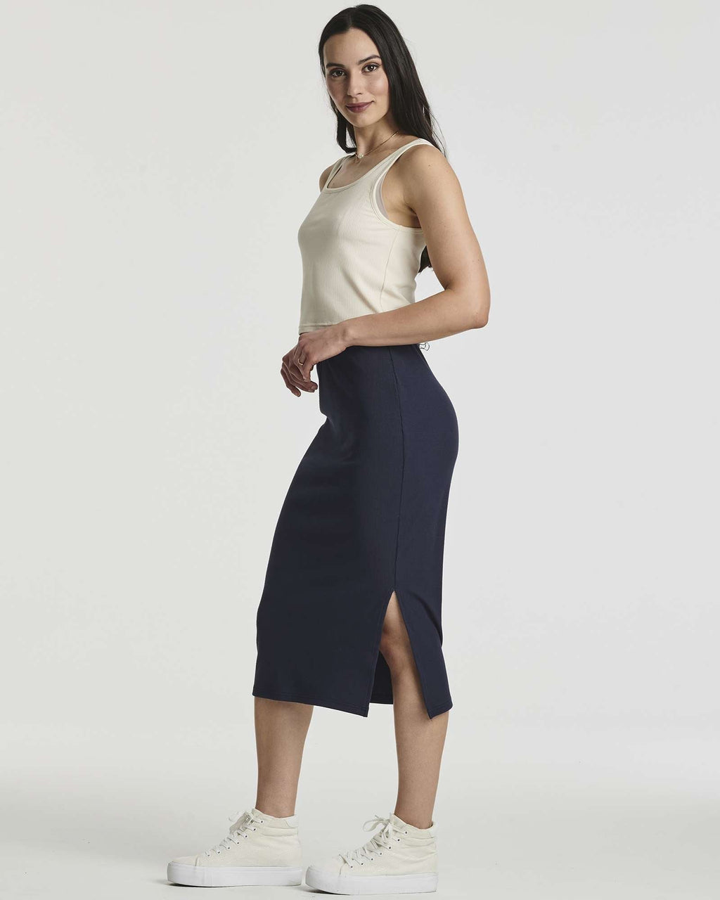 3 Pack: Women's Midi Ribbed Knit Skirt