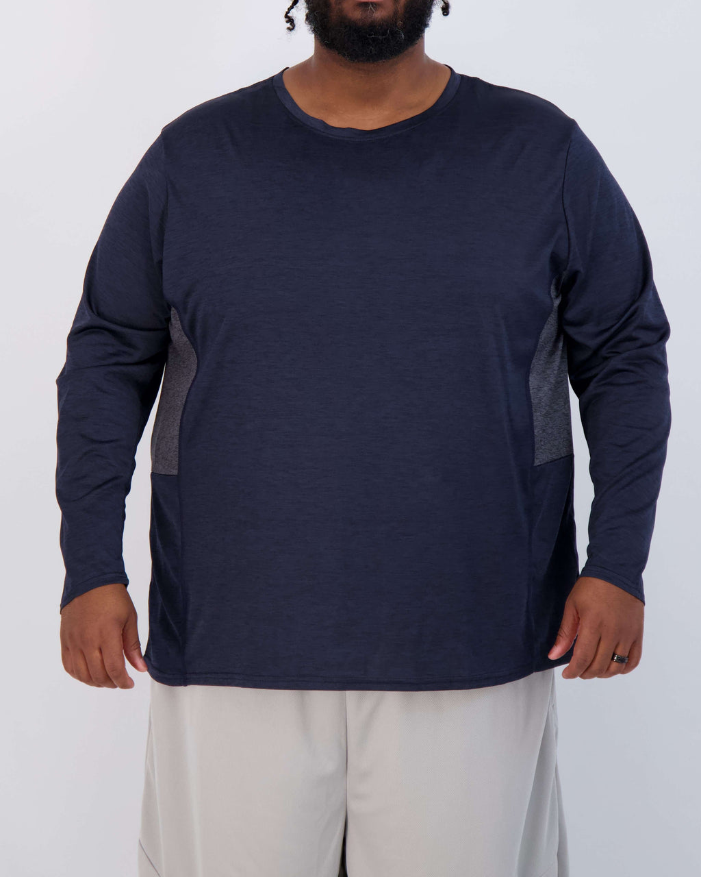 3 Pack: Mens Big & Tall Dry Fit Long-Sleeve Crew Neck T-Shirt