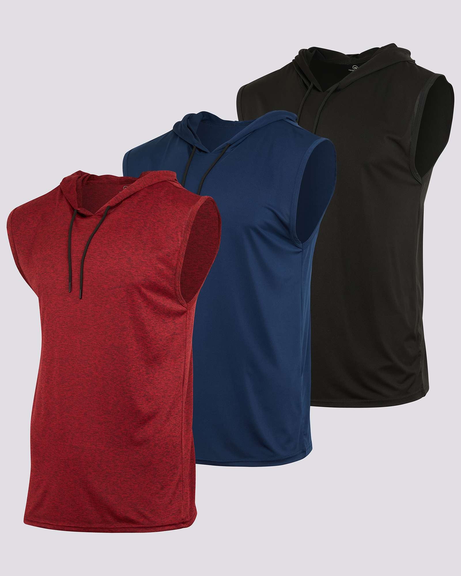 3 Pack: Men’s Dry-Fit Active Tank Top Hoodie