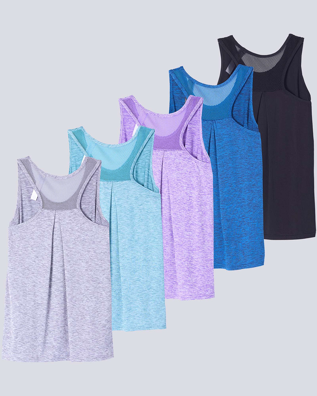 5 Pack: Women's Racerback Workout Tank Top