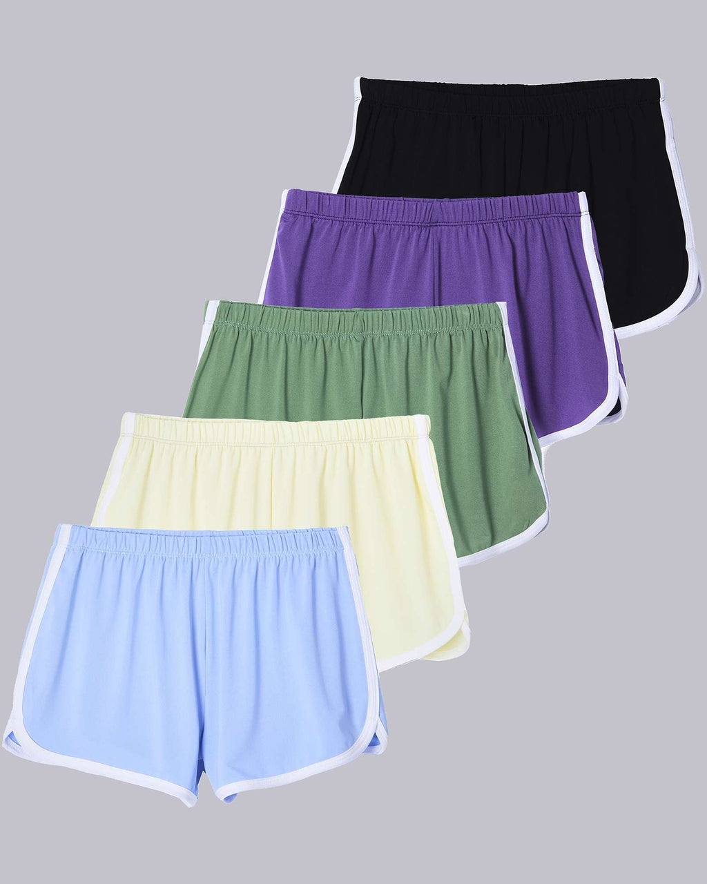 5 Pack: Girls' Dry-Fit Dolphin Shorts