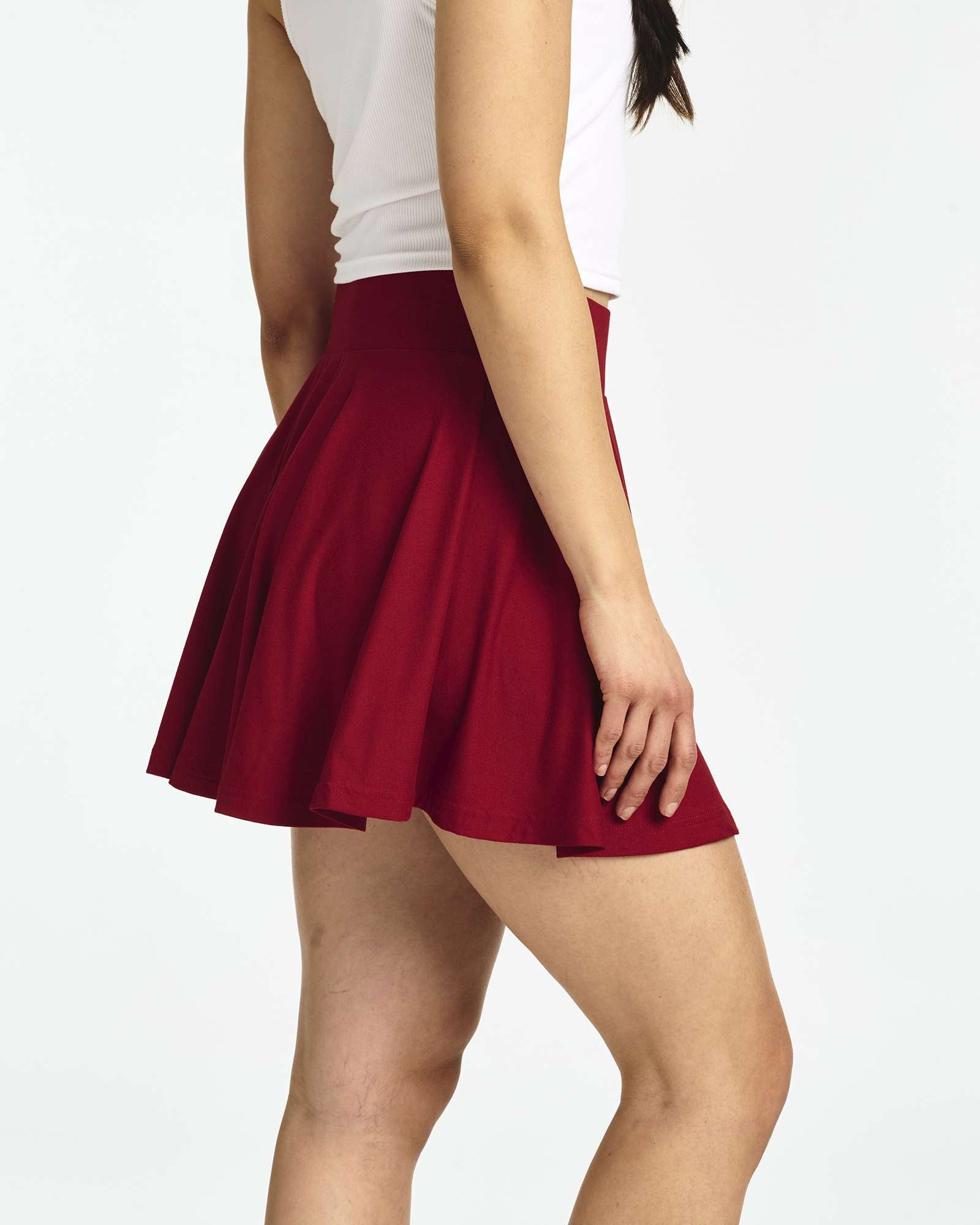 4 Pack: Women's Soft Casual Pleated Mini Skirt