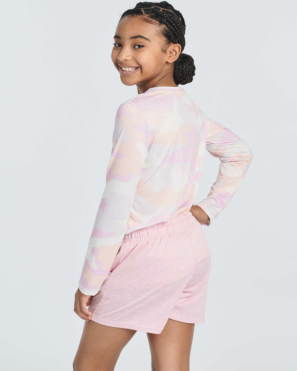 4 Pack: Girls Dry-Fit Long Sleeve Active Crew Neck T-Shirt