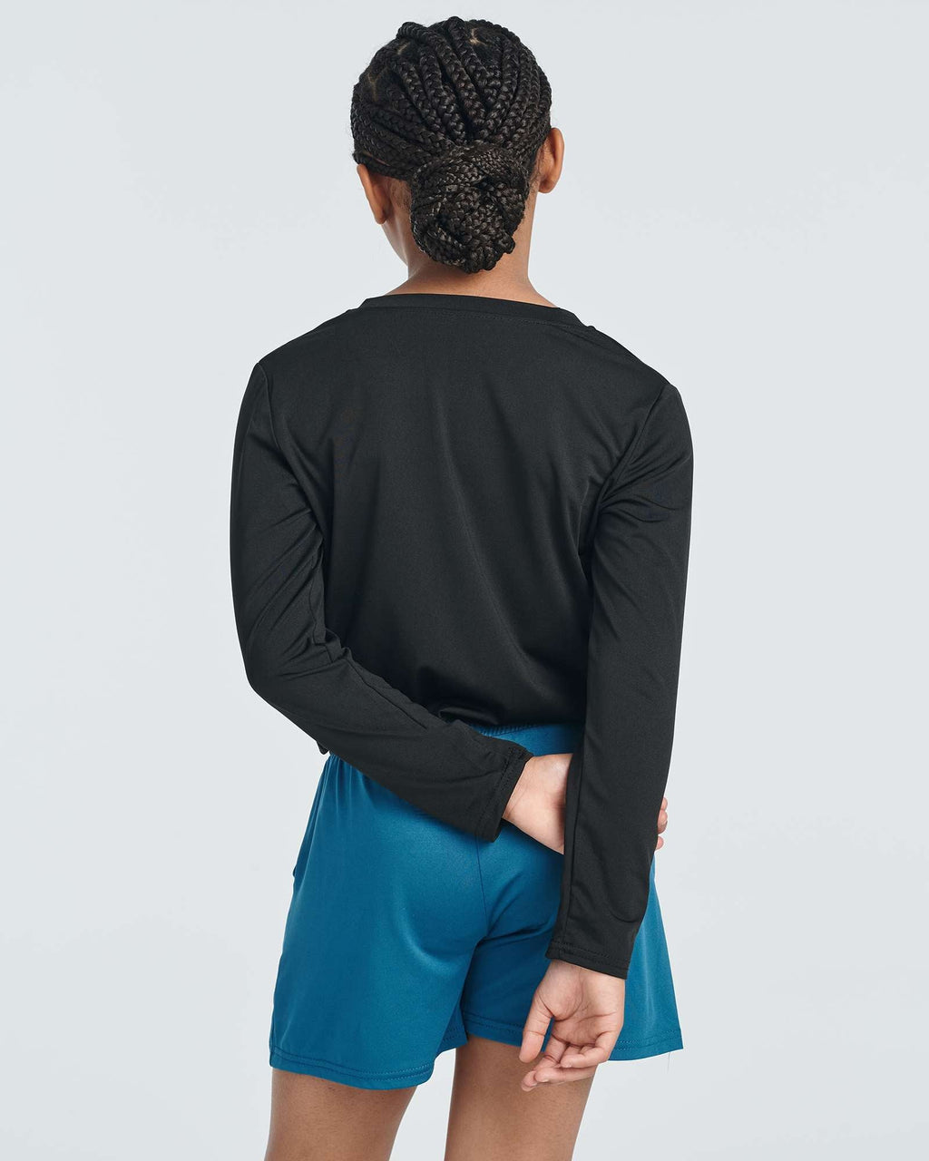 4 Pack: Girls Dry-Fit Long Sleeve Active Crew Neck T-Shirt