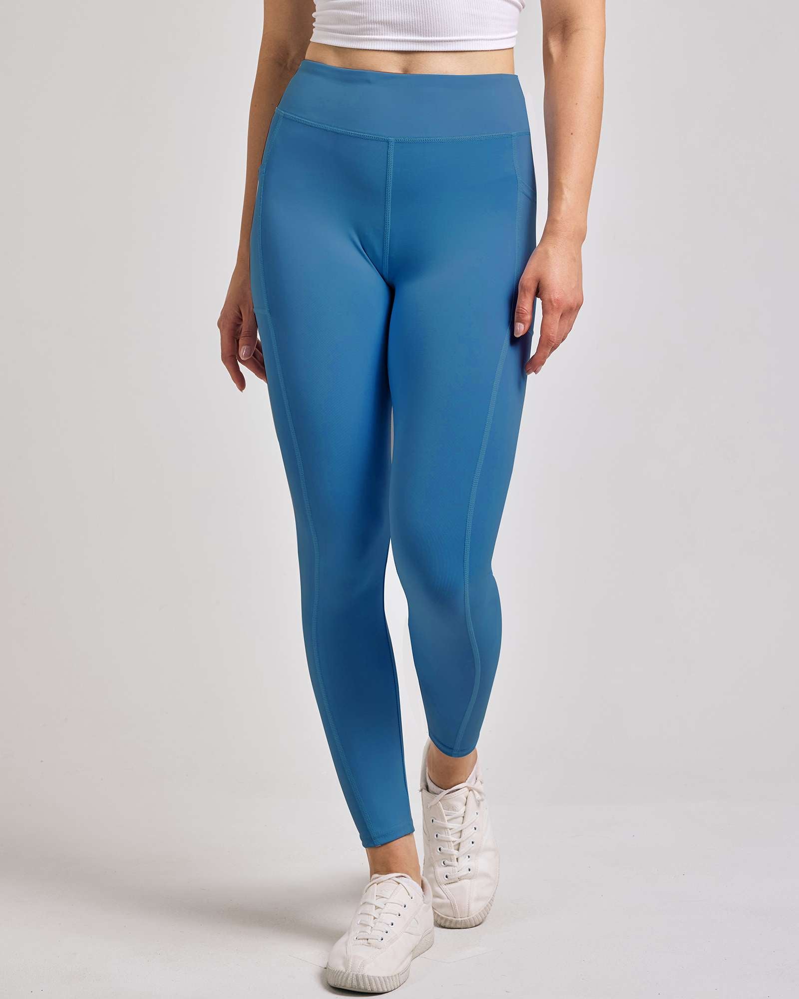 4 Pack: Women's Full Length Fitted Athletic Yoga Performance Leggings with Pockets