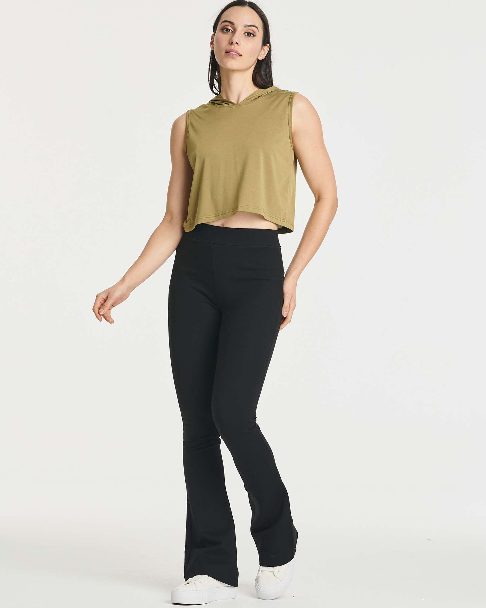 3 Pack: Women's Sleeveless Cropped Tank Top Hoodie