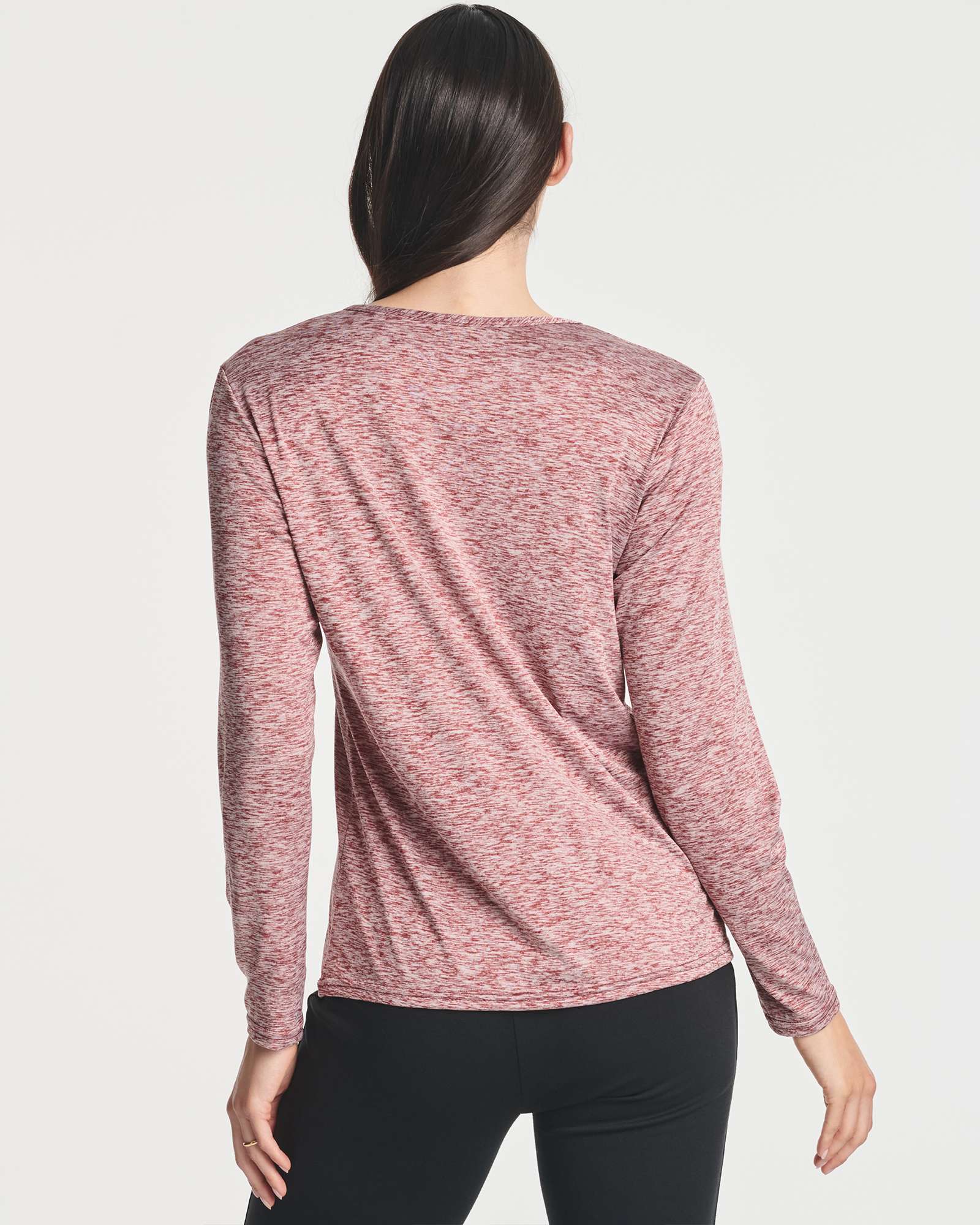 4 Pack: Women's Dry-Fit Long-Sleeve V-Neck Athletic Workout Shirt (Available in Plus Size)