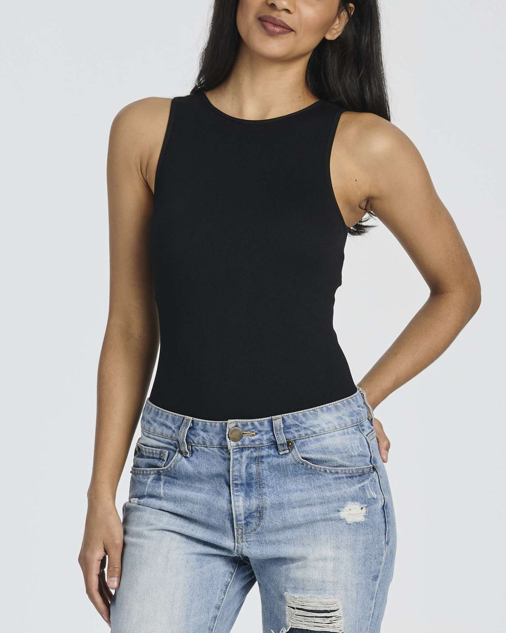 3 Pack: Women's Ribbed Sleeveless Bodysuit Tank Tops