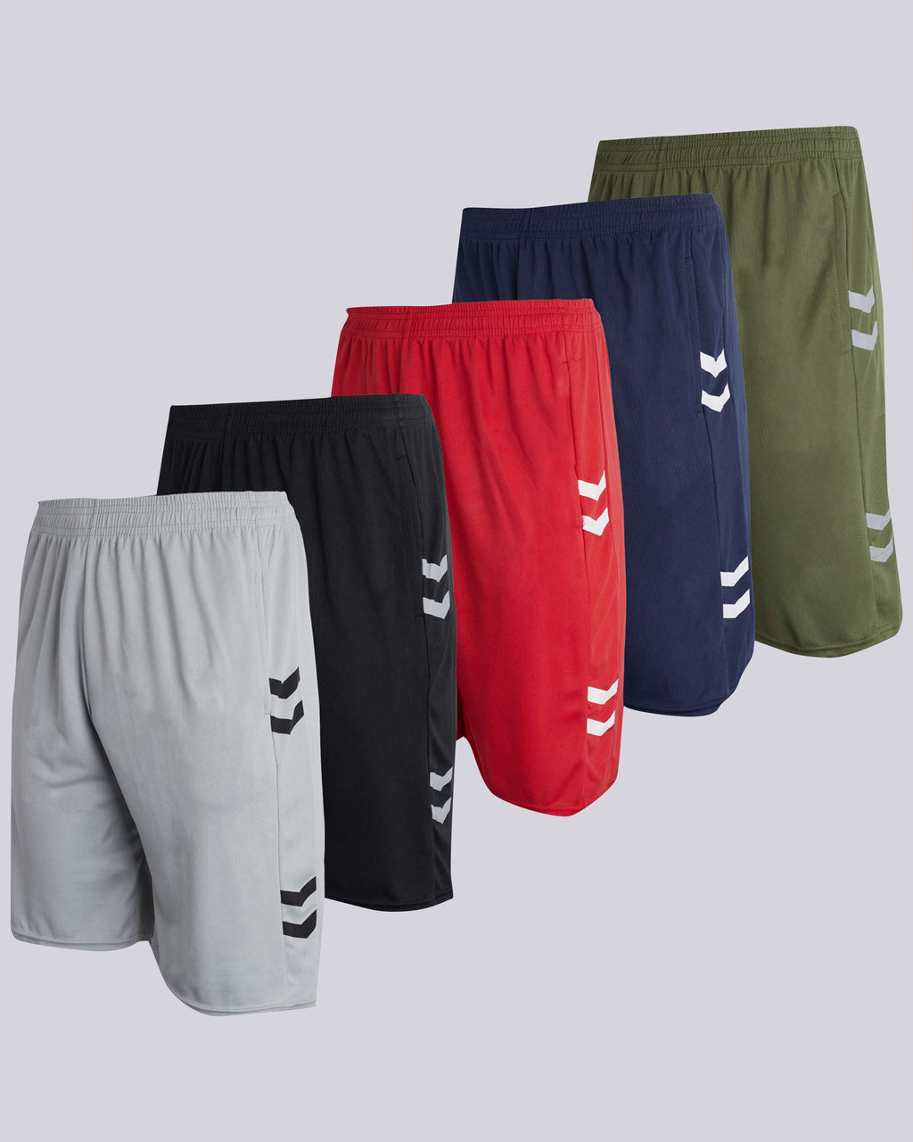 5 Pack: Men's Mesh Athletic Gym Shorts