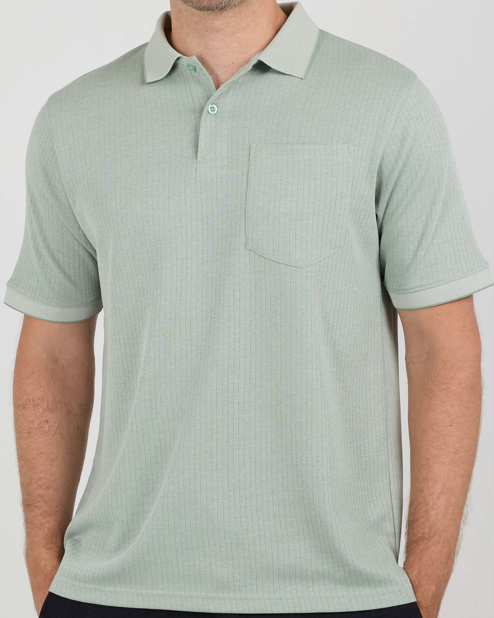 3 Pack: Men's Ribbed CVC SS Polo Shirt With Pocket - Breathable Performance Polo (Available in Big & Tall)