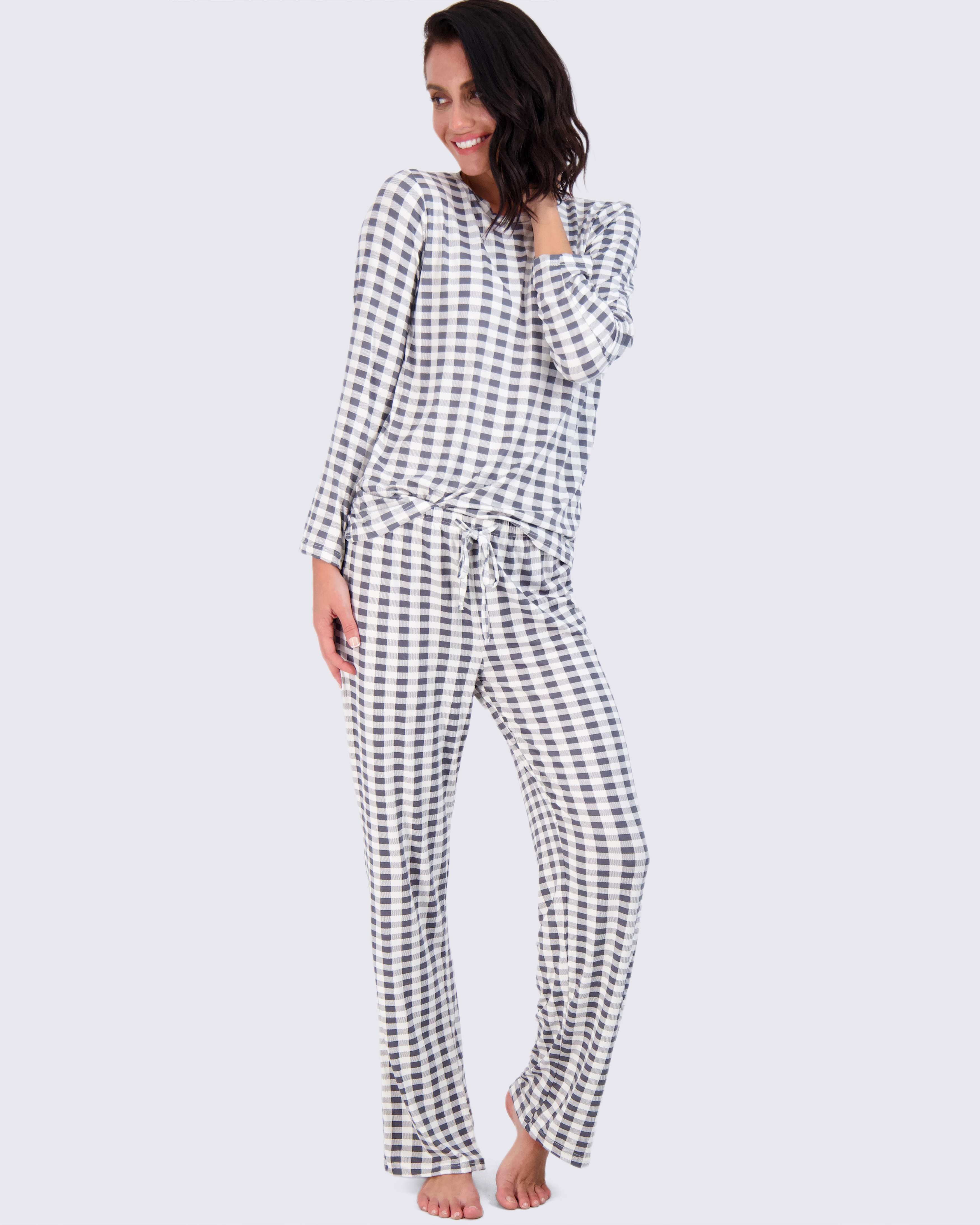 2 Pack: Women’s Pajama Set Super-Soft Long Sleeve Top With Pants
