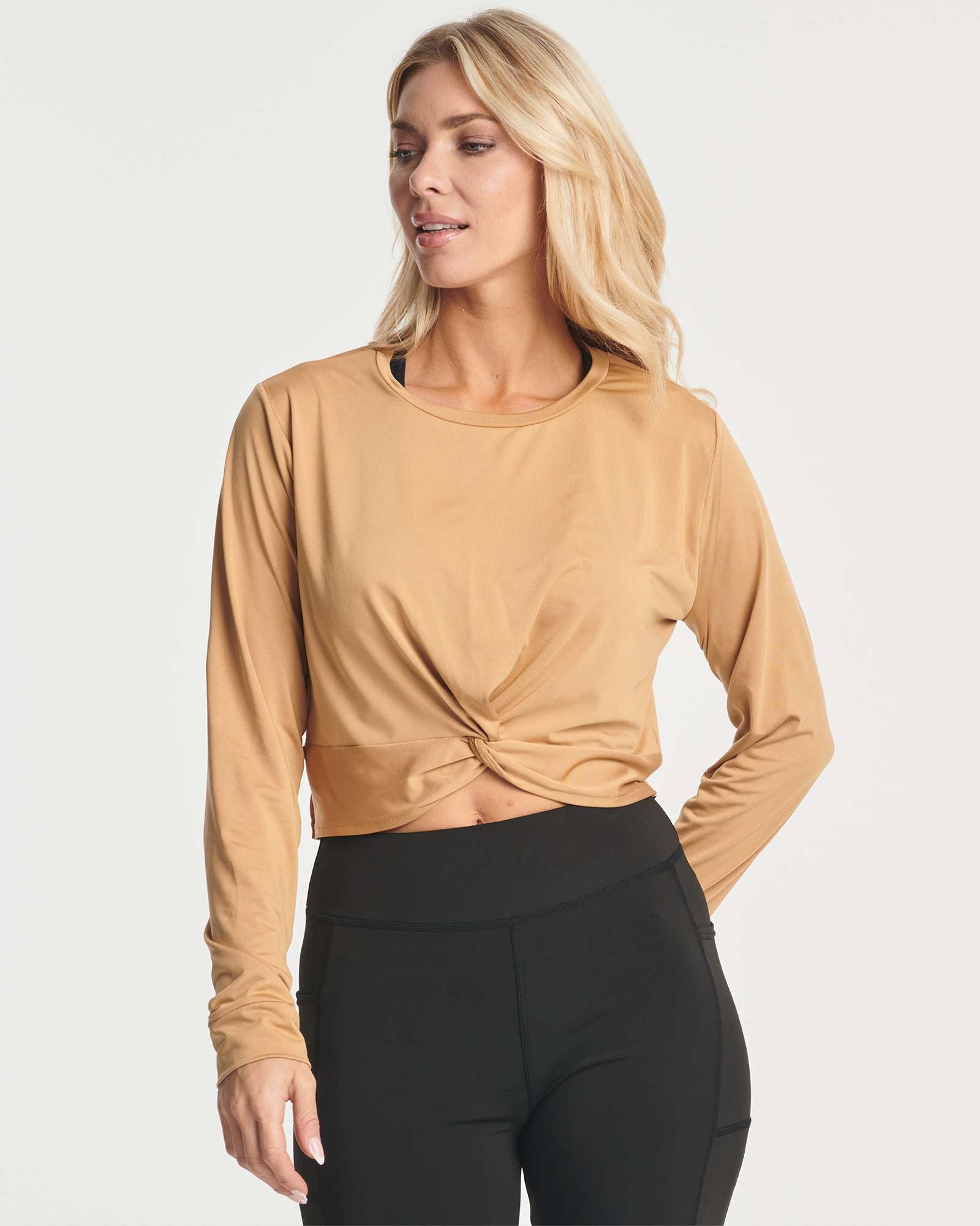 4 Pack: Women's Long-Sleeve Twist Front T-Shirt (Available in Plus Size)