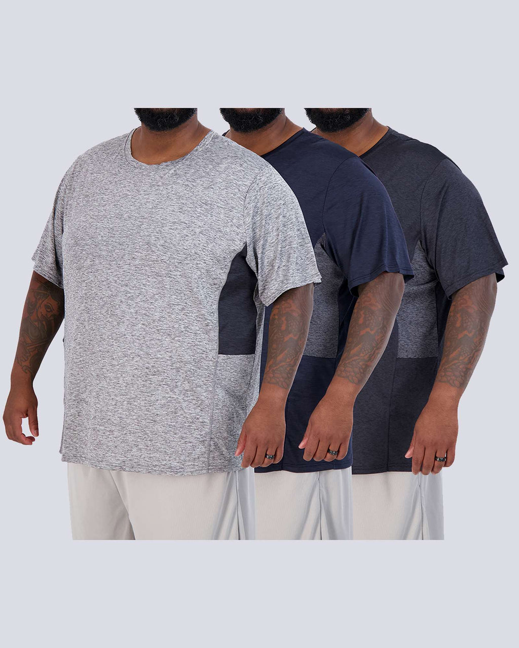 3 Pack: Men’s Big & Tall Dry-Fit Short-Sleeve Crew Neck T-Shirt