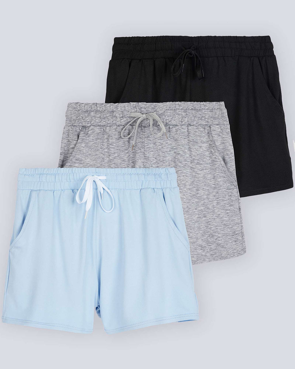 3 Pack: Girls' Lounge Comfy Shorts with Drawstring
