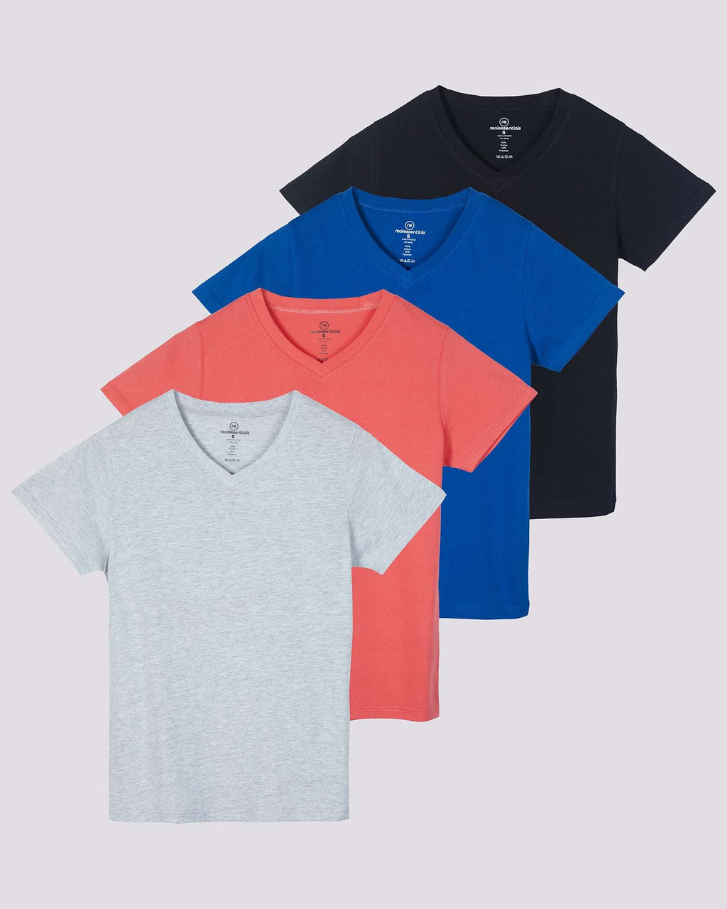 4 Pack: Women's Short-Sleeve V-Neck T-Shirt (Available in Plus Size)