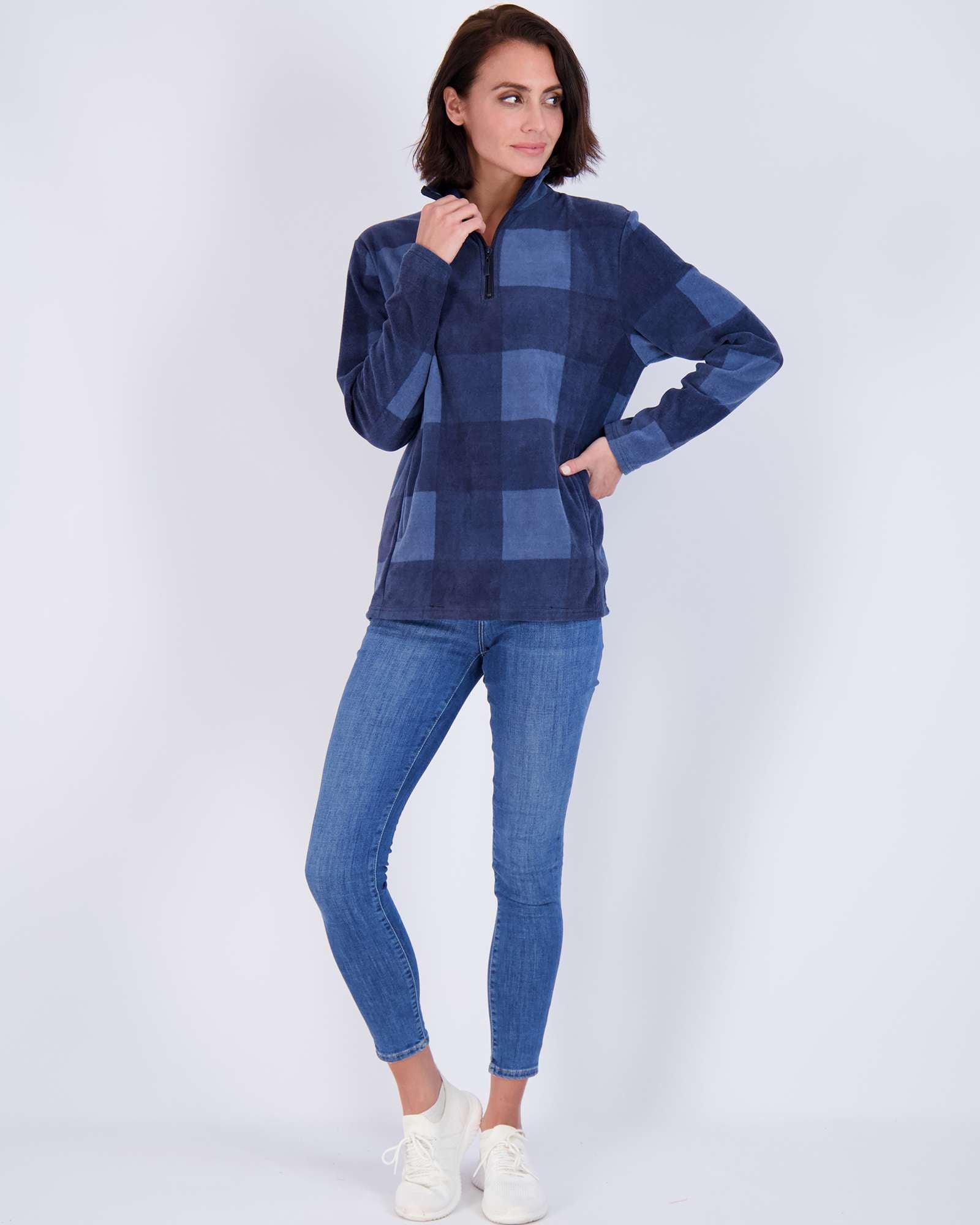 2 Pack: Women's Polar Fleece Long-Sleeve Quarter Zip Winter Jacket (Available in Plus Size)