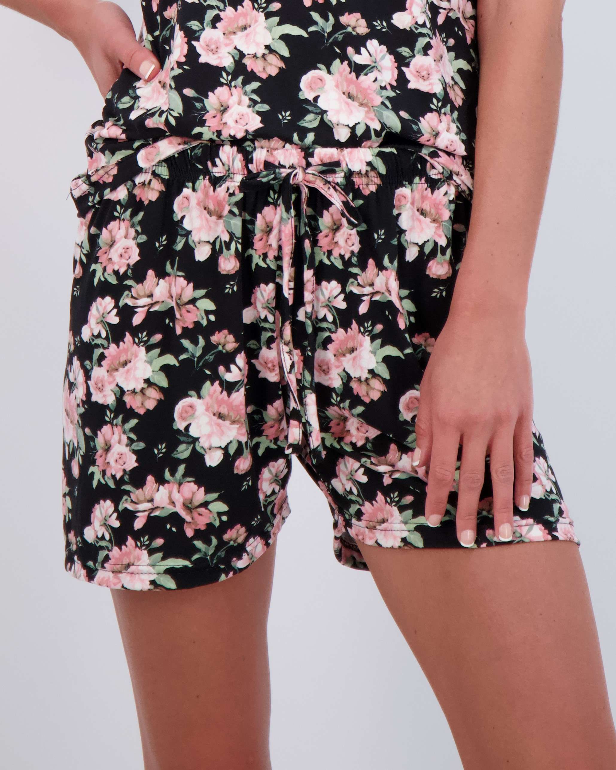 4 Piece: Womens Short Sleeve with Shorts Pajama Set