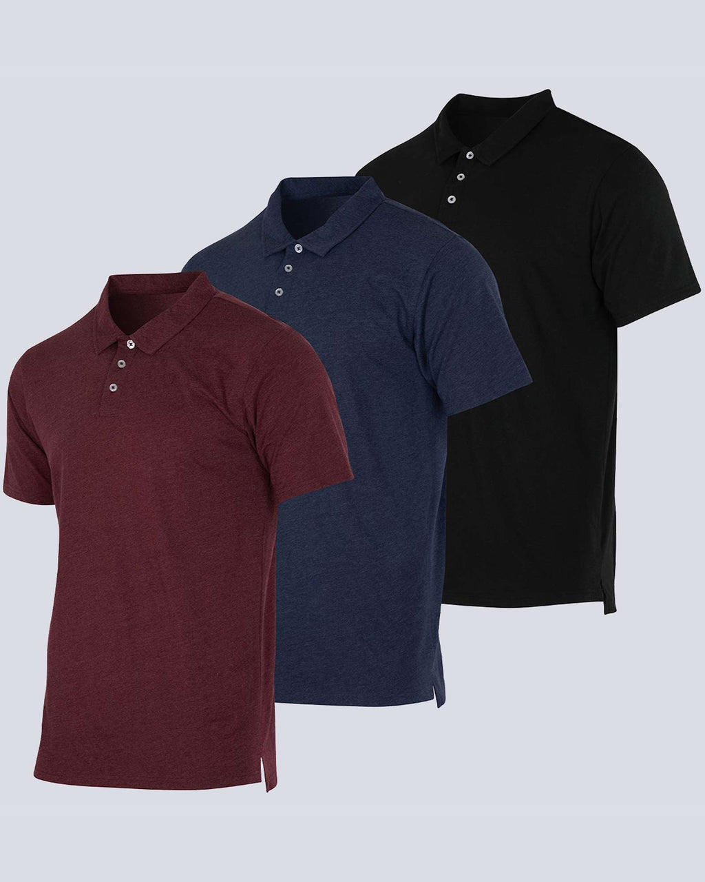 3 Pack: Men's Jersey Cotton Short Sleeve Polo Shirt