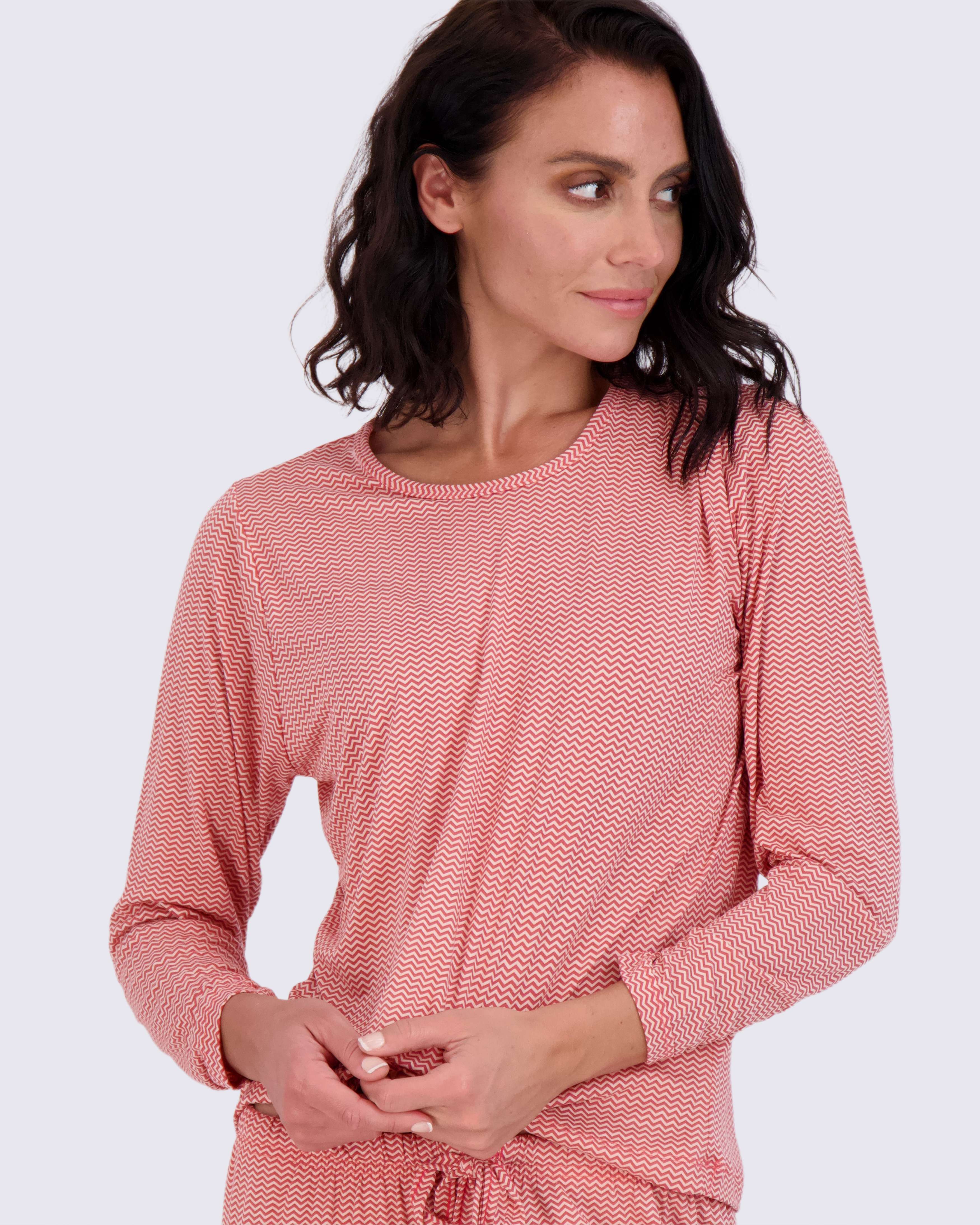 2 Pack: Women’s Pajama Set Super-Soft Long Sleeve Top With Pants