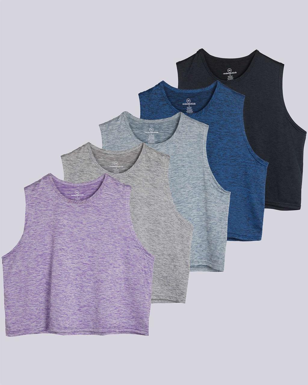 5 Pack: Women's Dry Fit Crop Tank Top