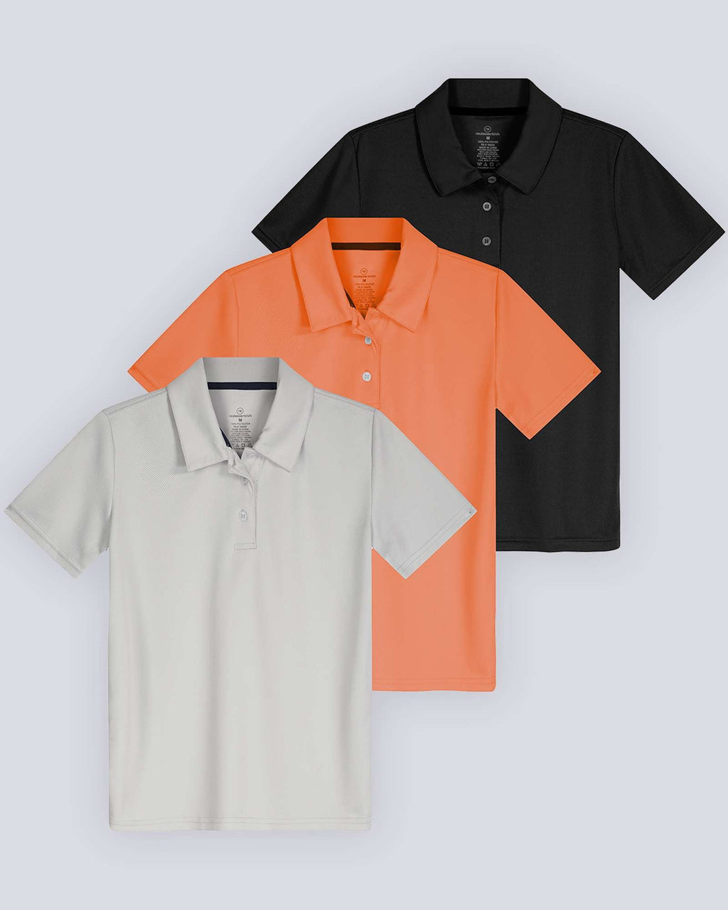 3 Pack: Girls' Short Sleeve Performance Polo