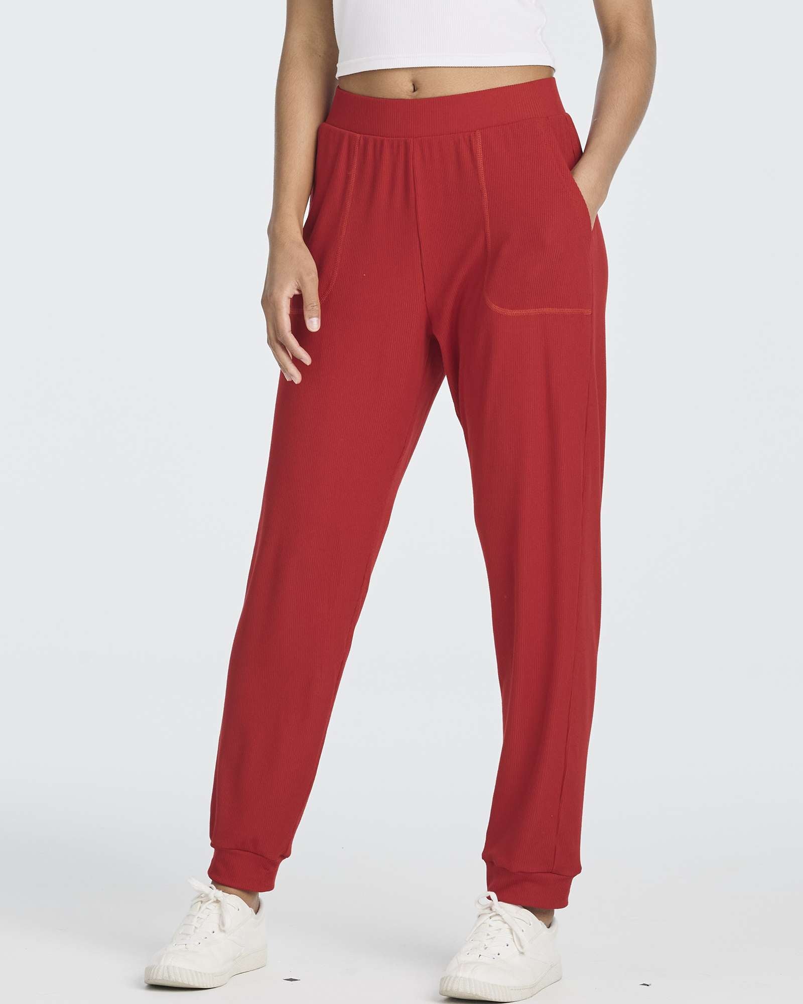 3 Pack: Women's Ribbed Lounge Jogger Sweatpants